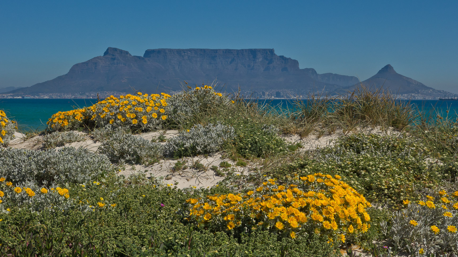 Table Mountain from Bloubergstrand, Cape Town, 1920x1080 Full HD Desktop