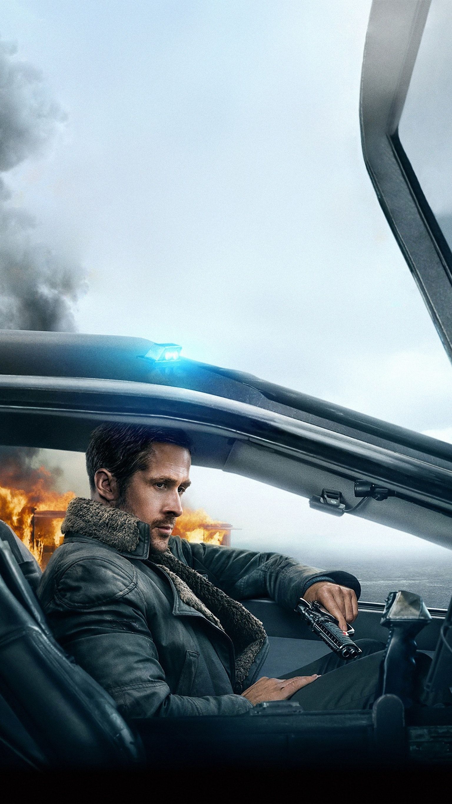 Ryan Gosling: Officer K in the science fiction thriller Blade Runner 2049 (2017). 1540x2740 HD Wallpaper.