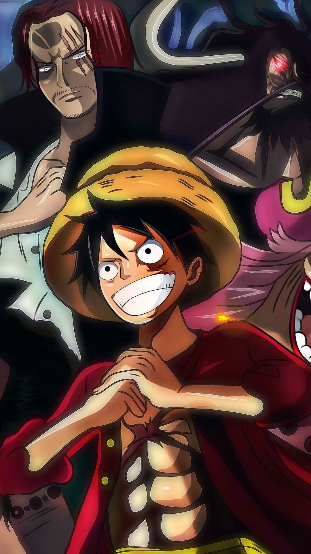 One Piece, iPhone wallpaper, Luffy and crew, Dynamic visuals, 1080x1920 Full HD Phone