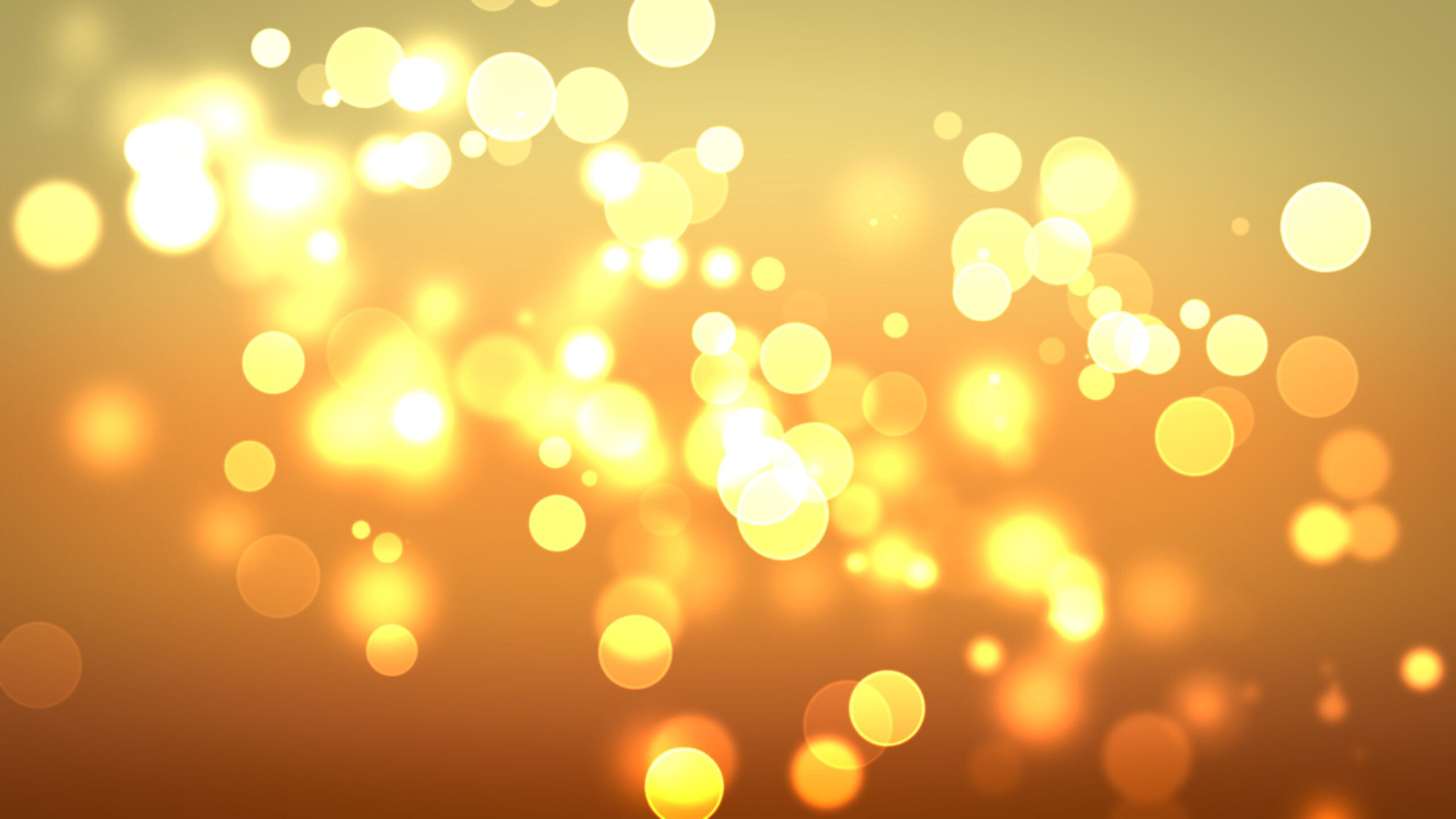 Gold Lights: Light shining through blurred window glass, Blossom of gold, Out-of-focus blur. 2560x1440 HD Background.