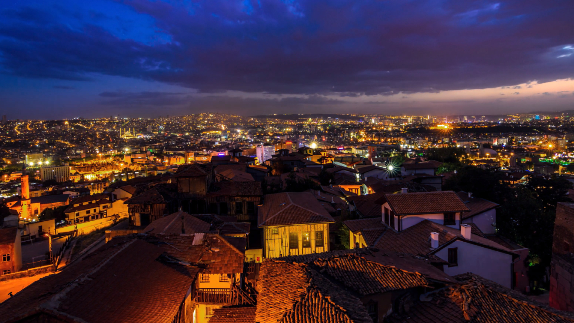 Ankara cityscape, Night sky, Robert Bumbanescu, HD wallpapers, 1920x1080 Full HD Desktop