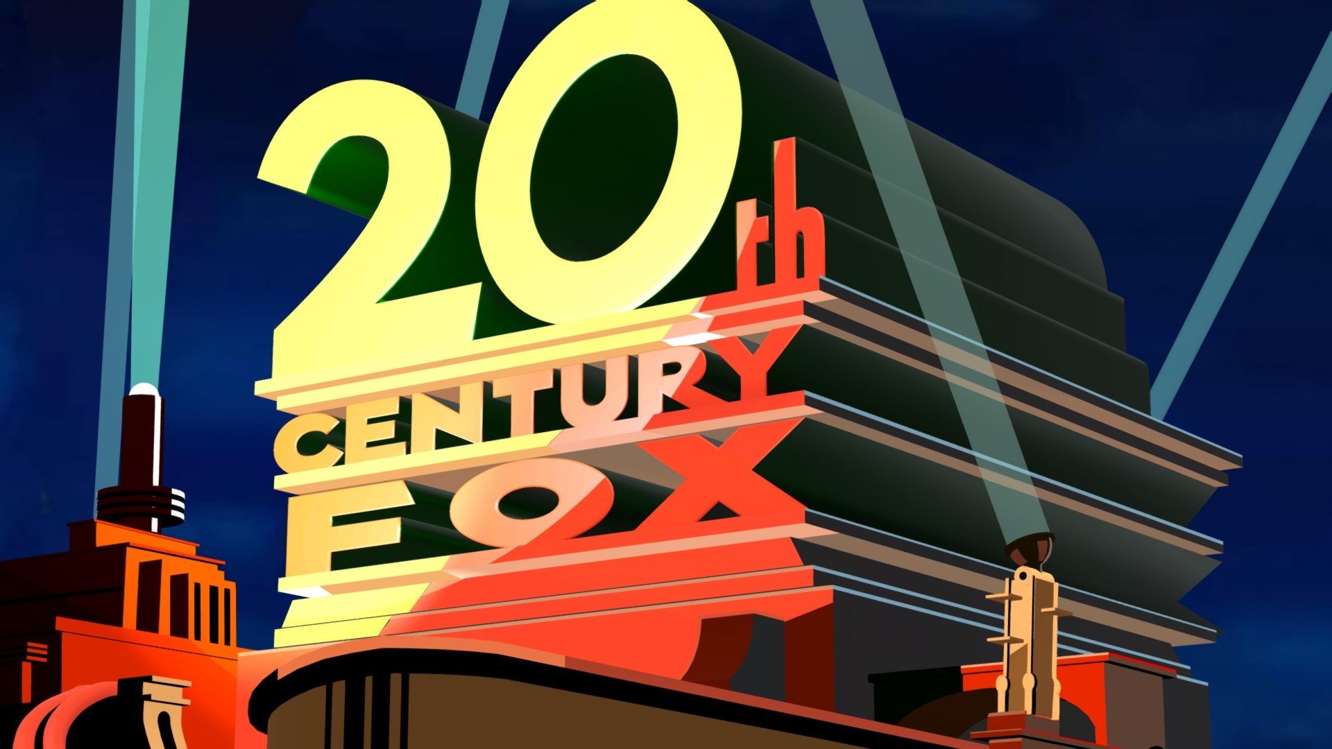 20th Century Fox 1980 recreation, 3D model, Fan tribute, Movie history, 1920x1080 Full HD Desktop