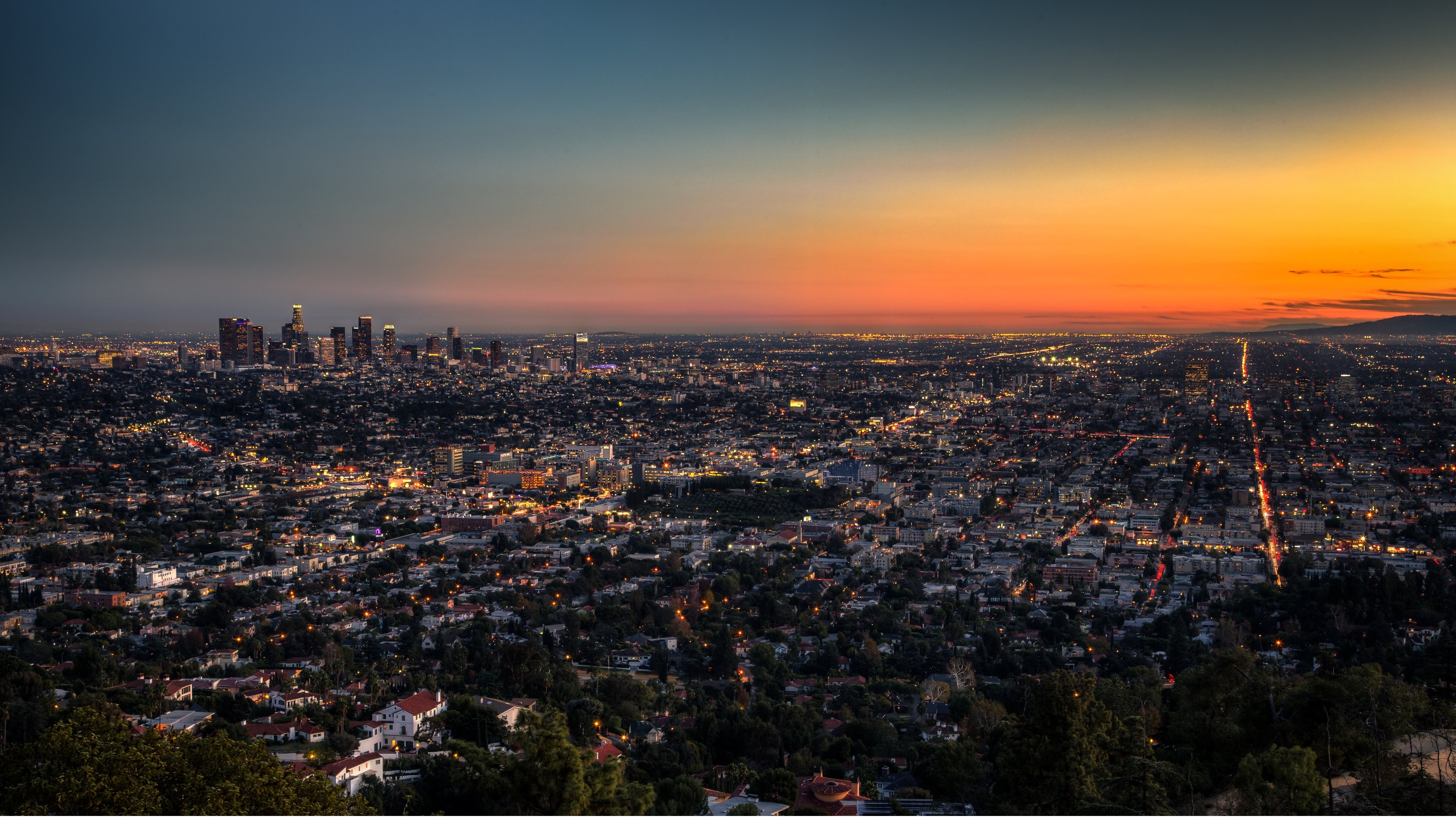 Los Angeles skyline, Travel destination, HD wallpapers, Urban charm, 3840x2160 4K Desktop