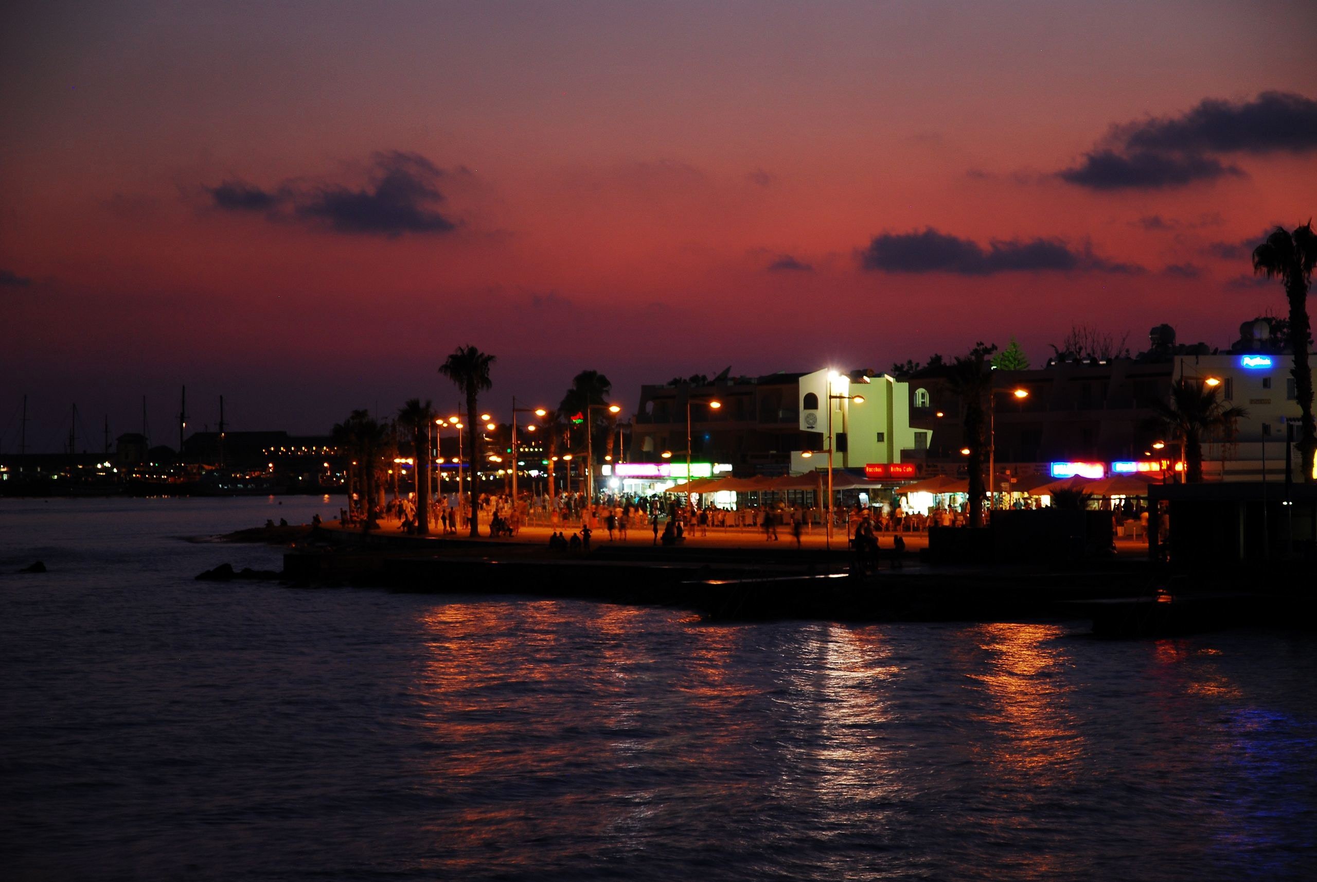 Night Paphos Cyprus, HD wallpaper, Cityscape at night, Nighttime charm, 2560x1720 HD Desktop