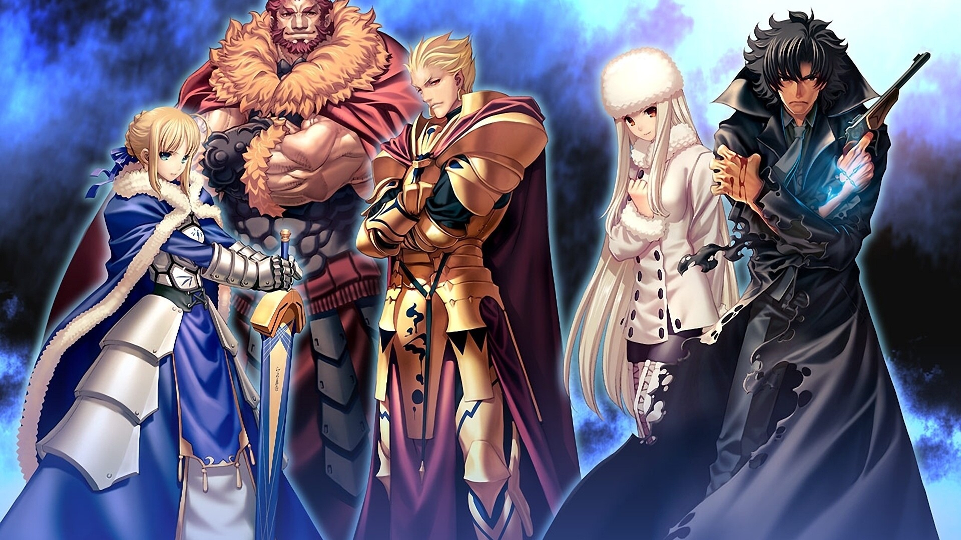 Gilgamesh (Fate/Zero): A Japanese light novel written by Gen Urobuchi, A prequel to all routes in Type-Moon's visual novel, Fate/stay night. 1920x1080 Full HD Background.