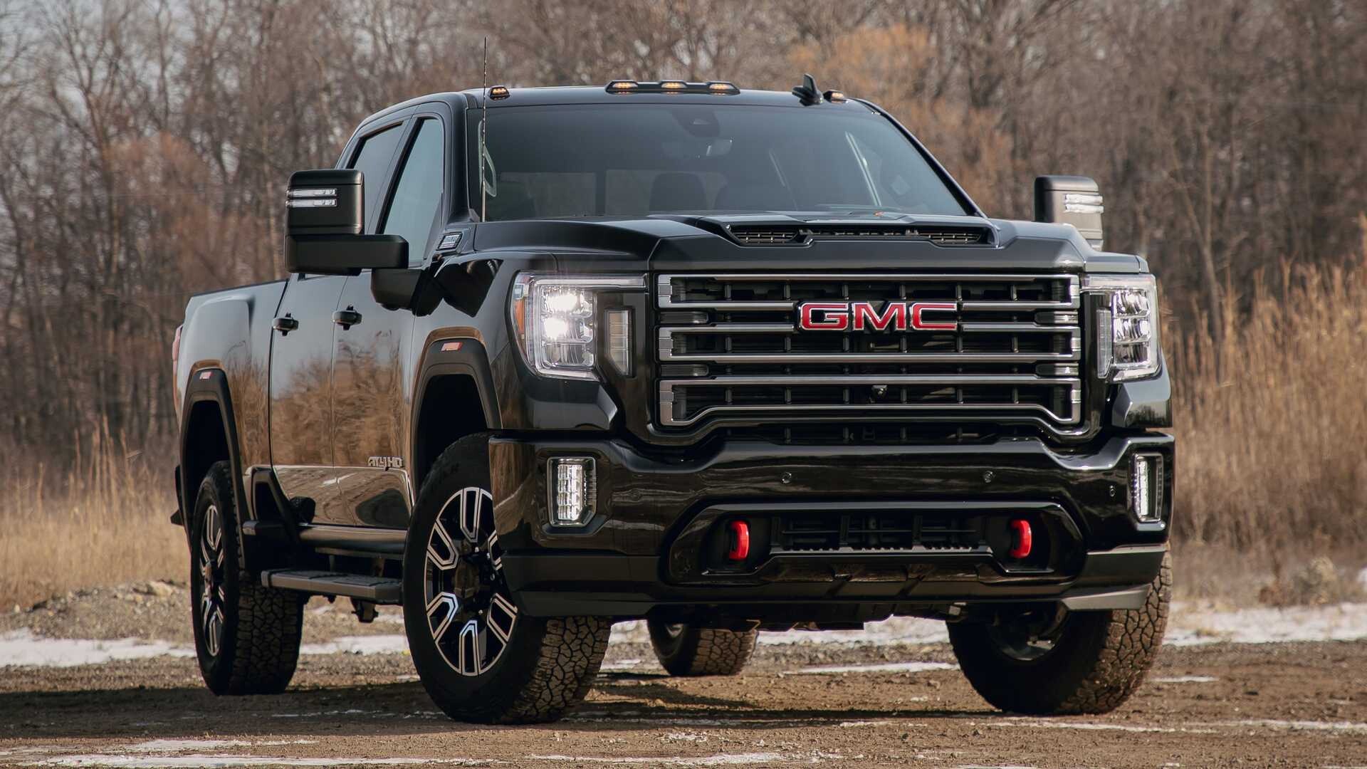 GMC: 2022 Sierra HD Pro, The power under the hood, A specific off-road chassis. 1920x1080 Full HD Background.