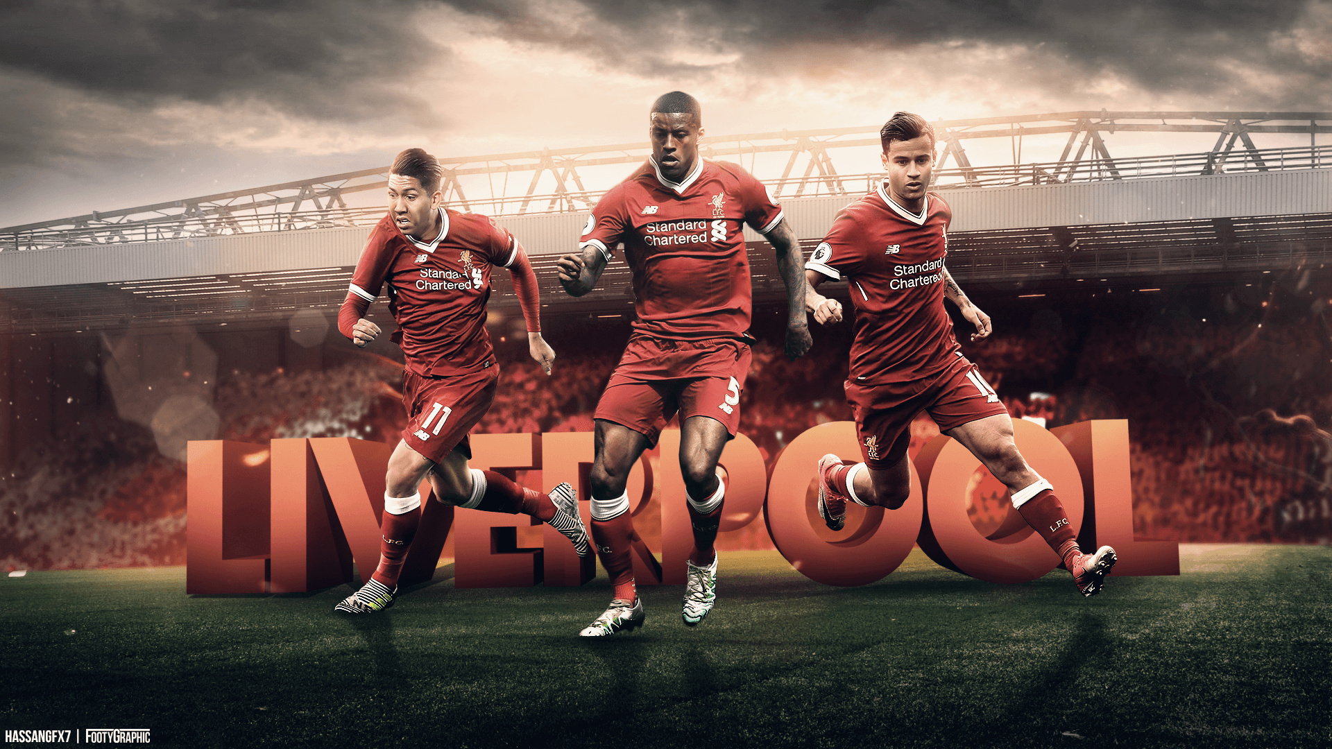 Liverpool Football Club: Trio, Mane, Firmino and Salah. 1920x1080 Full HD Wallpaper.