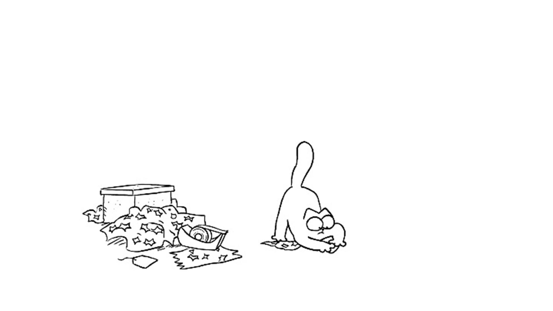 Simon's Cat Animation, Sticky Tape episode, 2011, The Roku Channel, 1920x1080 Full HD Desktop