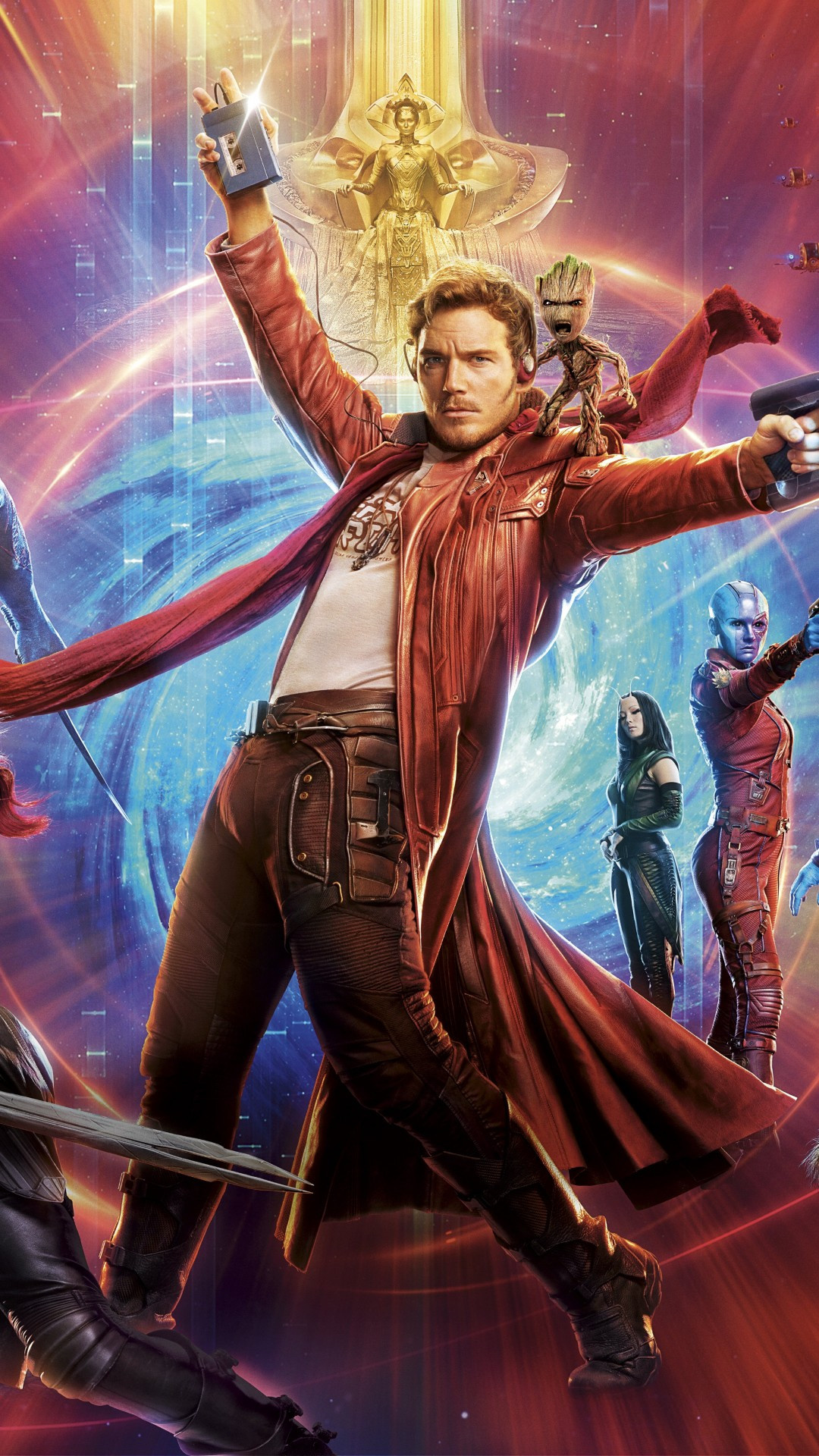 Guardians of the Galaxy Vol 2, Chris Pratt, Zoe Saldana, Wallpapers, 1080x1920 Full HD Phone