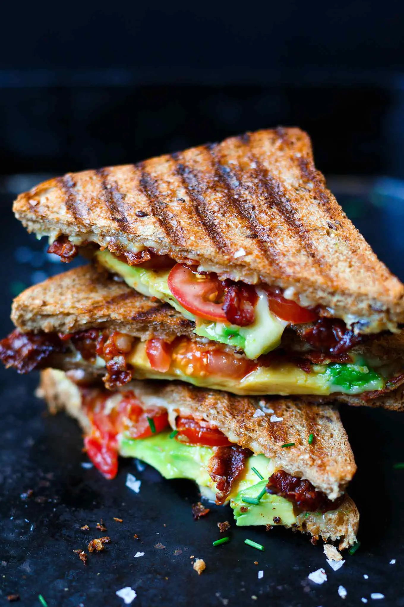 Sandwich: Avocado Bacon Grilled Cheese, Recipe, Food, Toast. 1360x2040 HD Background.