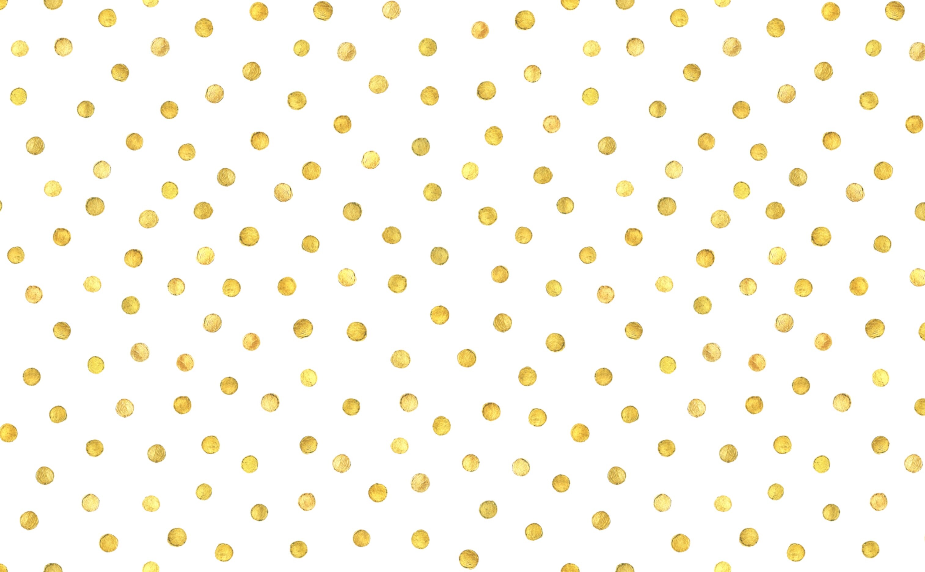 Gold Polka Dot: Gold foil confetti dots, Shining peel and stick circles, Holiday decor. 3030x1880 HD Background.