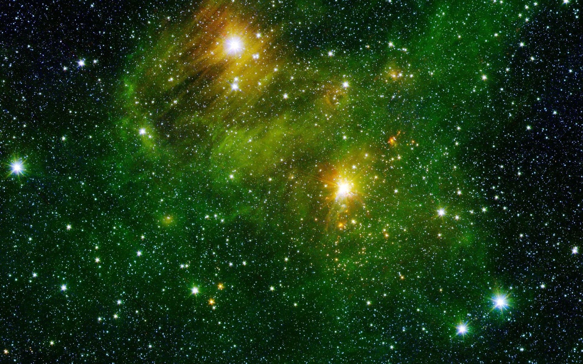 Green Nebula: The interstellar medium, The matter and radiation that exist in the space between the star systems. 1920x1200 HD Wallpaper.