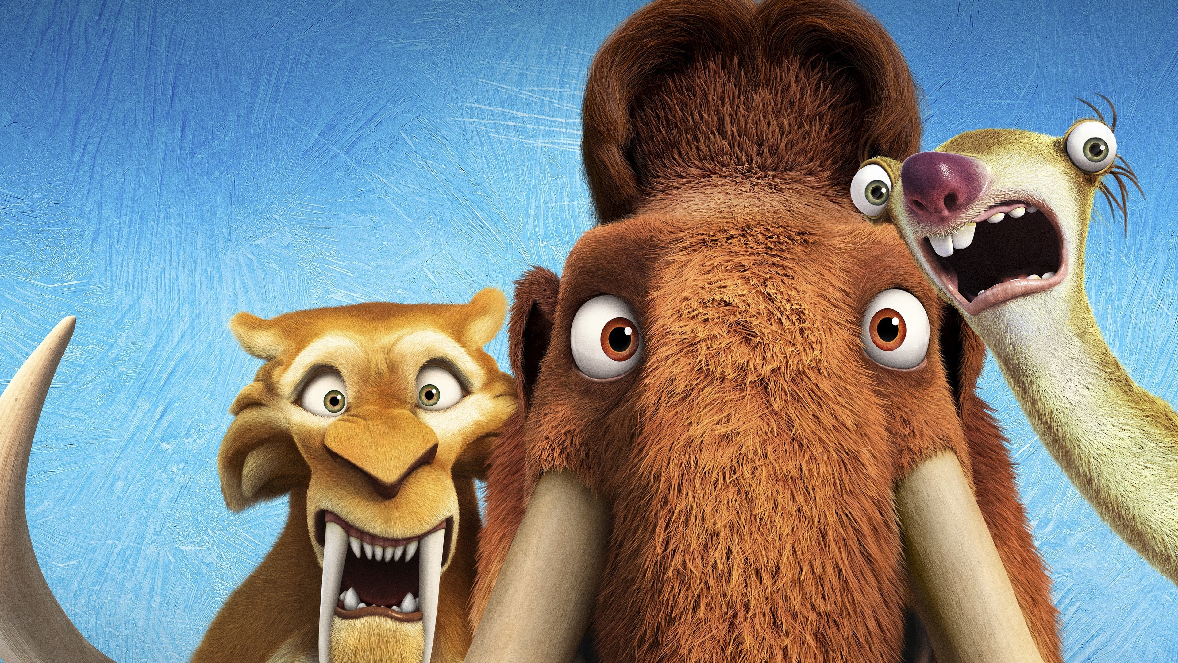 Ice Age 5 collision course, Diego and Manny, Scrat and Sid, Best animations of 2016, 3840x2160 4K Desktop