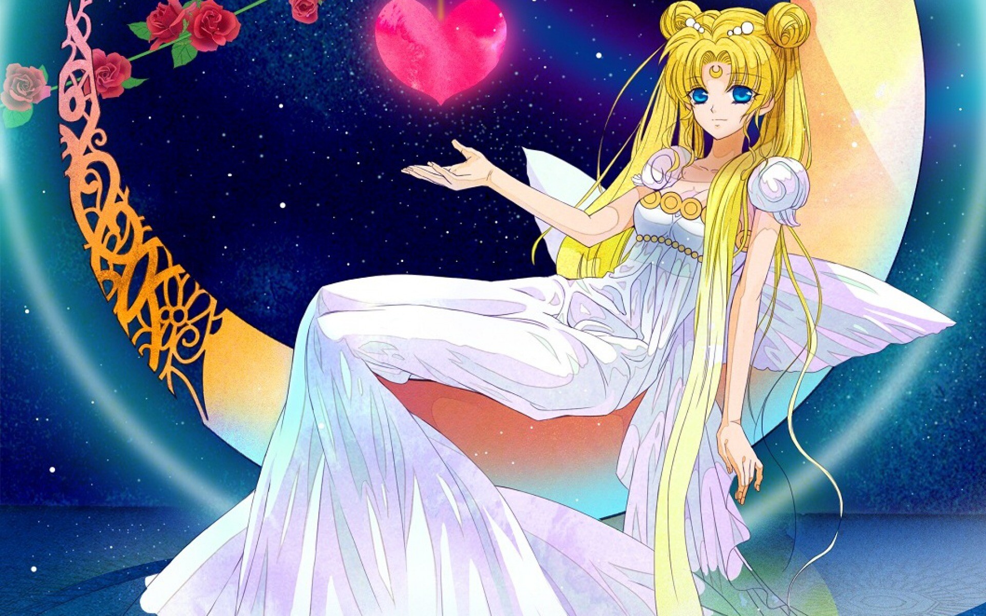 Sailor Moon: Usagi, awakens as the moon princess - Princess Serenity - and acquires the Silver Crystal. 1920x1200 HD Wallpaper.