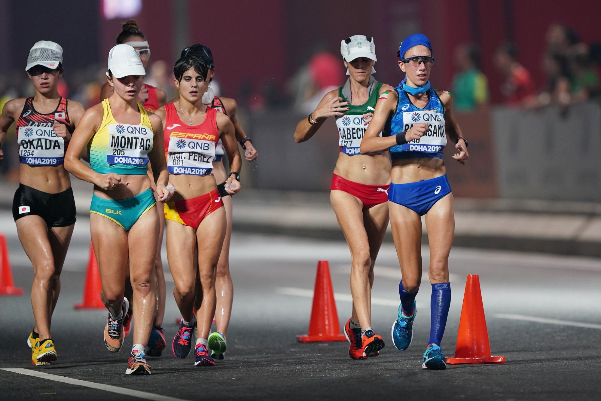 Racewalking: 20 Kilometres women's walk at the World Athletics Championships Doha 2019. 2000x1340 HD Wallpaper.