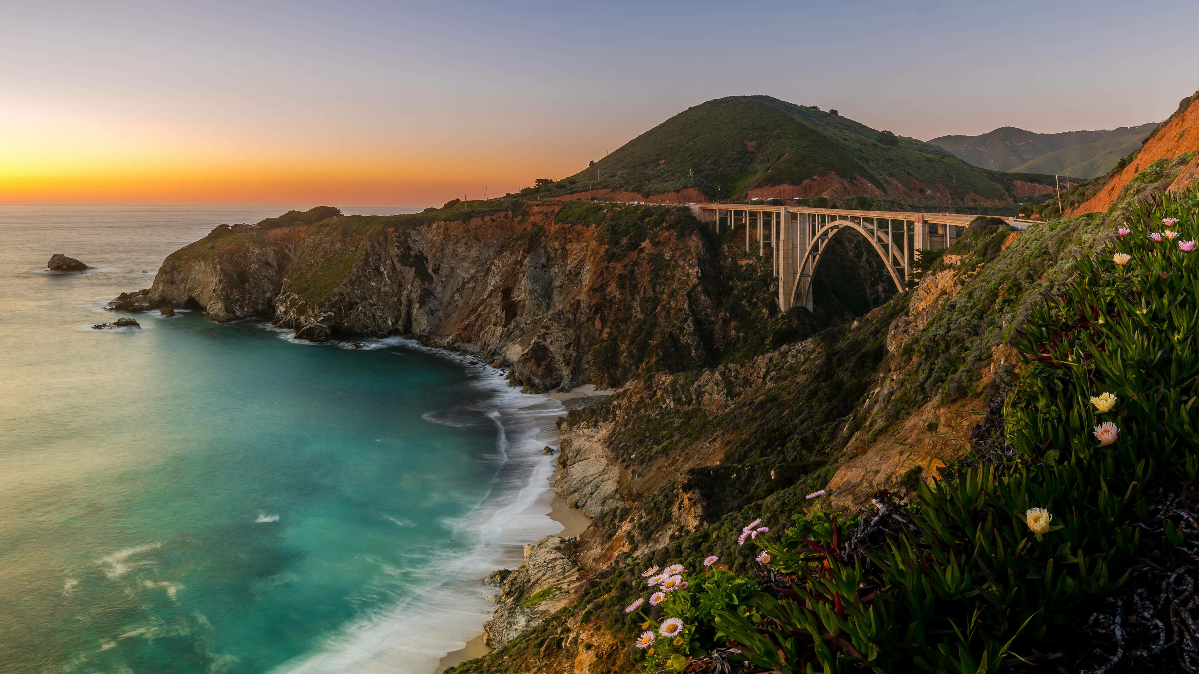 United States: Bixby Bridge, Monterey, California, USA. 3840x2160 4K Wallpaper.