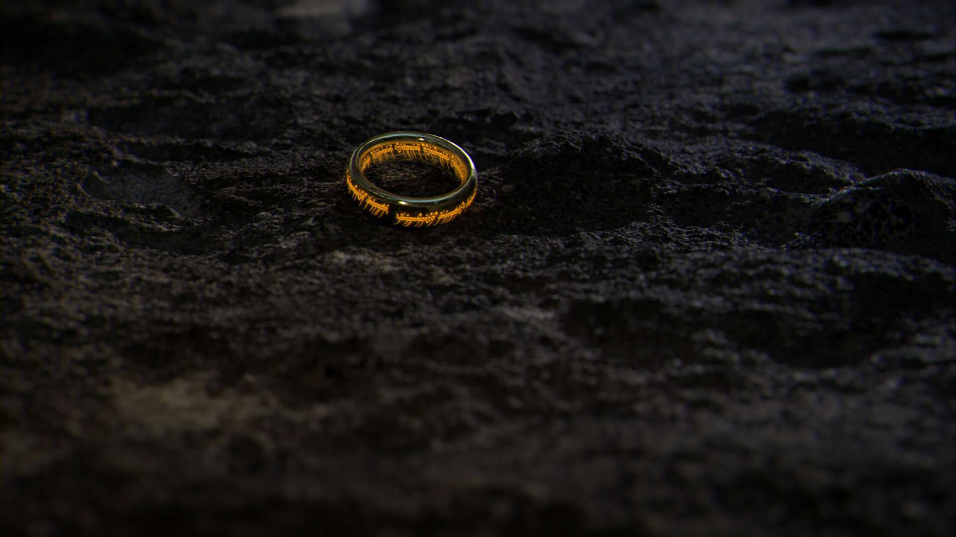 The Lord of the Rings: The One Ring, An ancient artifact created by the Dark Lord Sauron. 1920x1080 Full HD Background.
