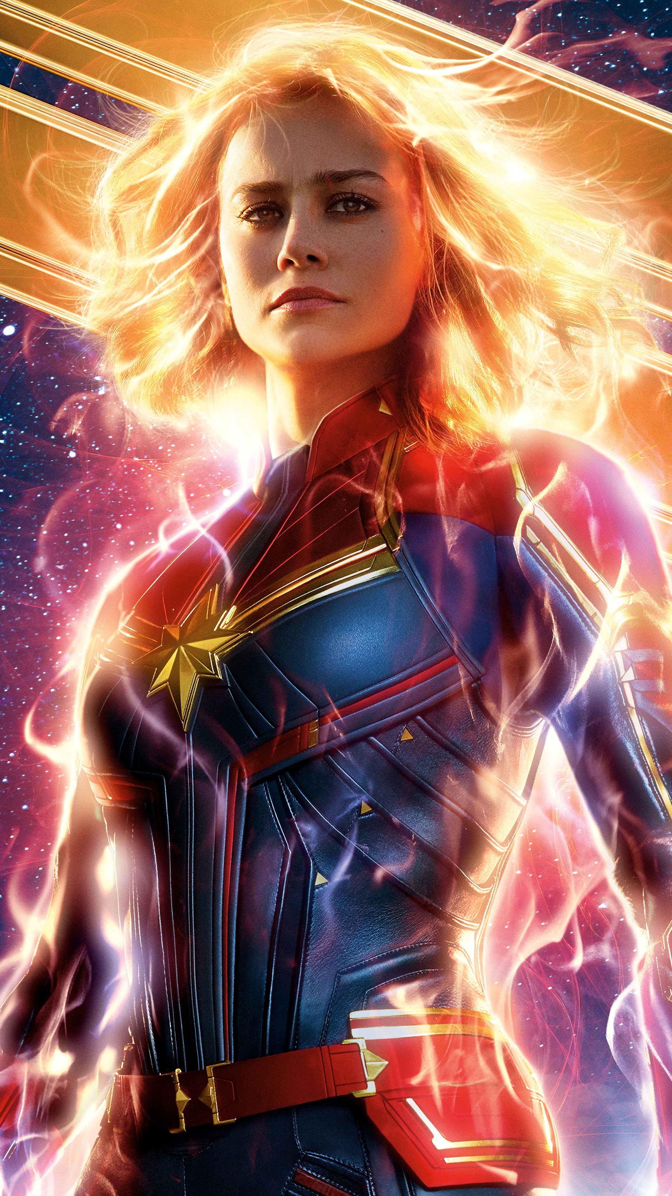 Captain Marvel movie, Brie Larson as Carol Danvers, PC desktop wallpaper, Marvel heroine, 2160x3840 4K Phone