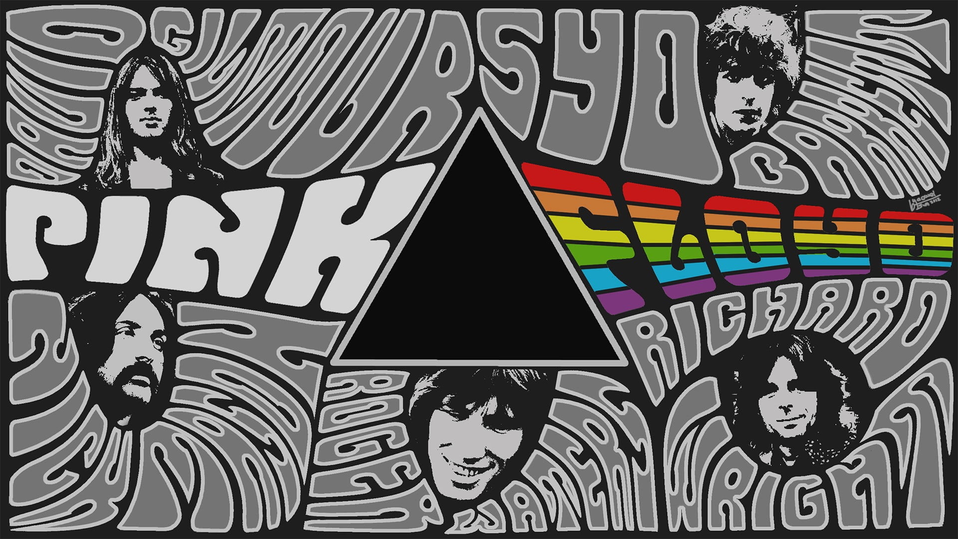 Pink Floyd, Poster artwork, Digital collage, Musical legacy, 1920x1080 Full HD Desktop
