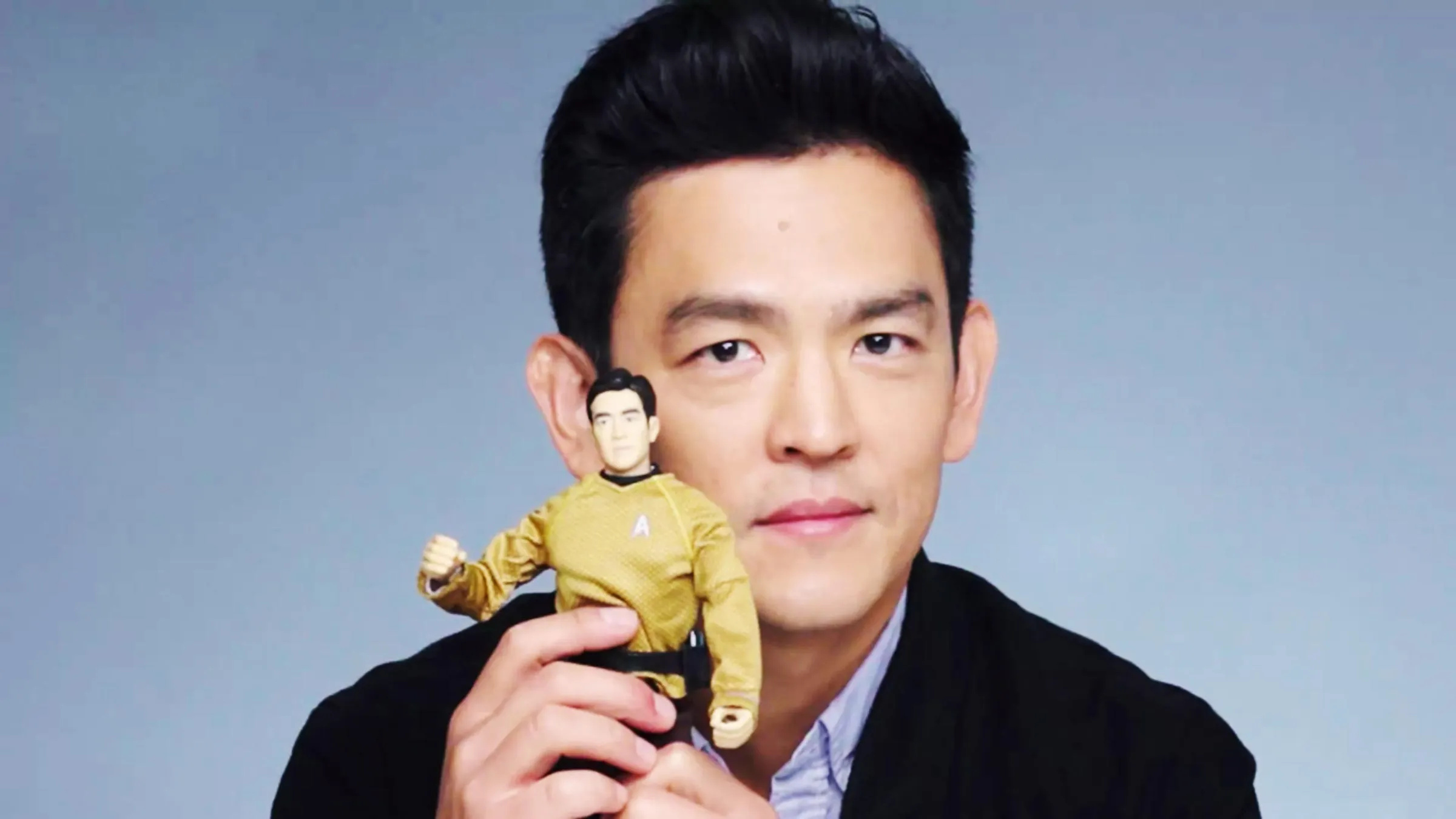 John Cho, Movies, playing with Sulu action figures, 2400x1350 HD Desktop