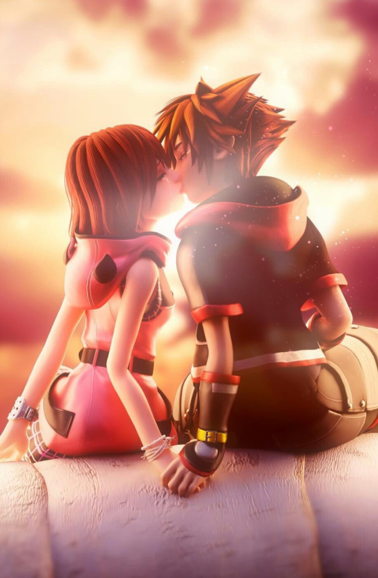 Sora x Kairi, Kingdom Hearts wallpaper, Beloved couple, Love and friendship, 1260x1920 HD Phone