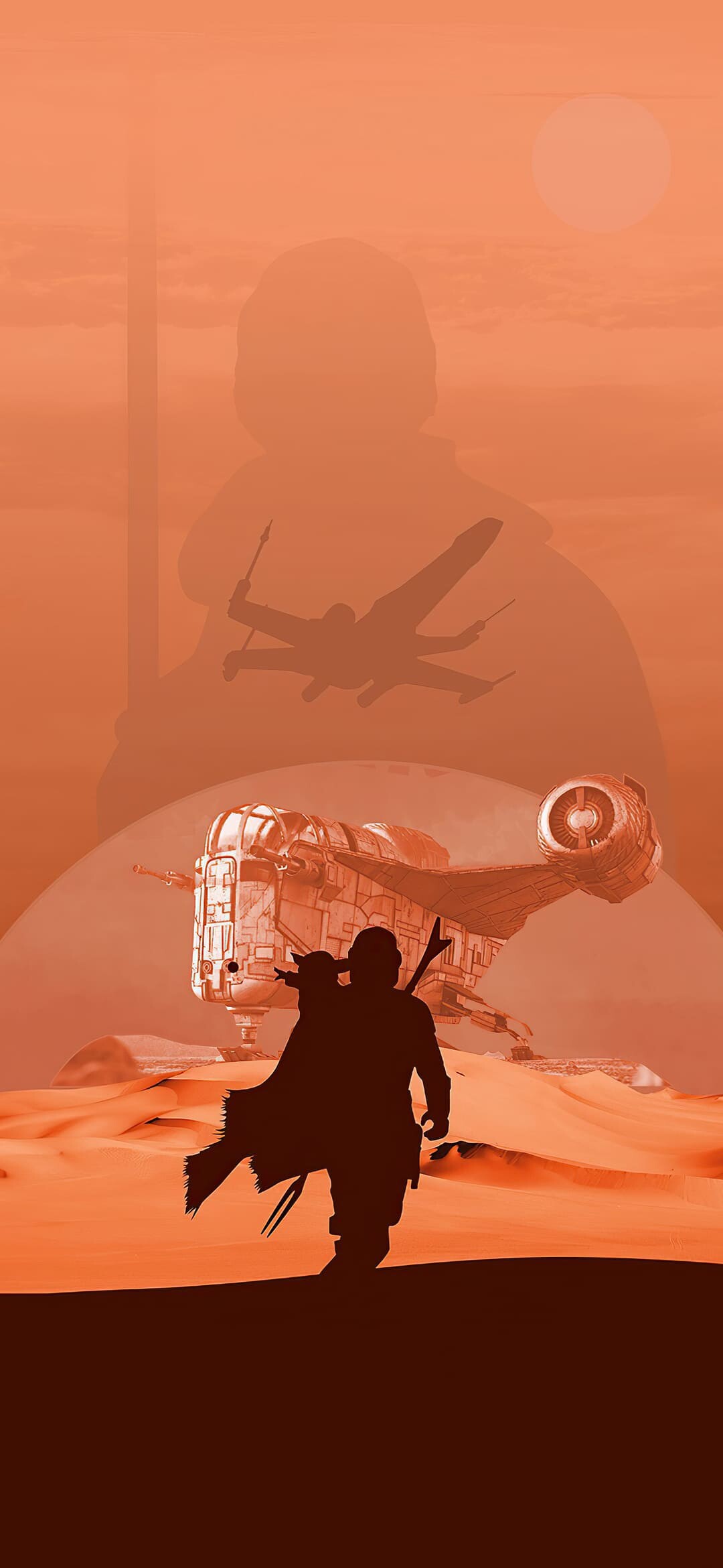 Star Wars: One of sci-fi's most iconic sagas, Minimalistic. 1080x2340 HD Background.