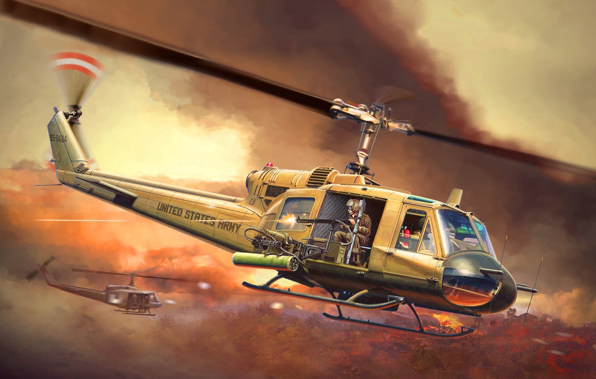 Bell Helicopter, UH-1 Iroquois, Classic helicopters, Vintage aviation, 2050x1310 HD Desktop