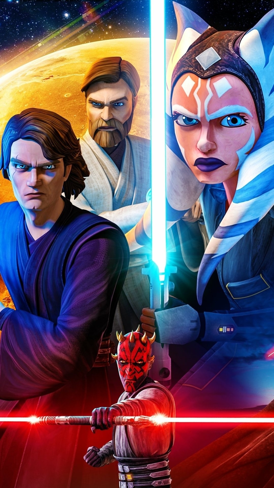 Star Wars: The Clone Wars: TV show, CGI animated series set in the SW universe. 1080x1920 Full HD Background.