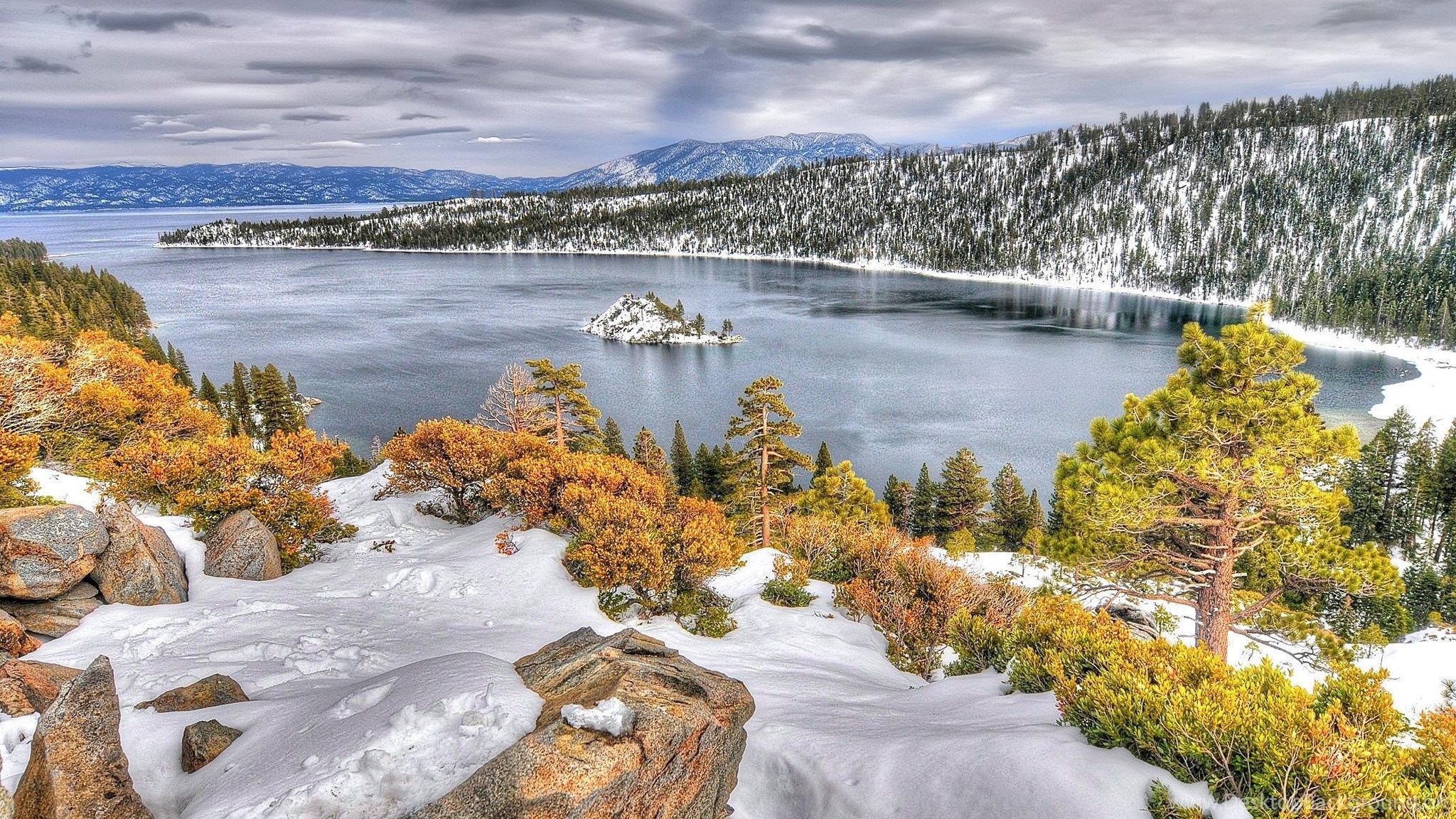 Nevada winter, Winter scenery, Snow-covered landscapes, Icy beauty, 2050x1160 HD Desktop