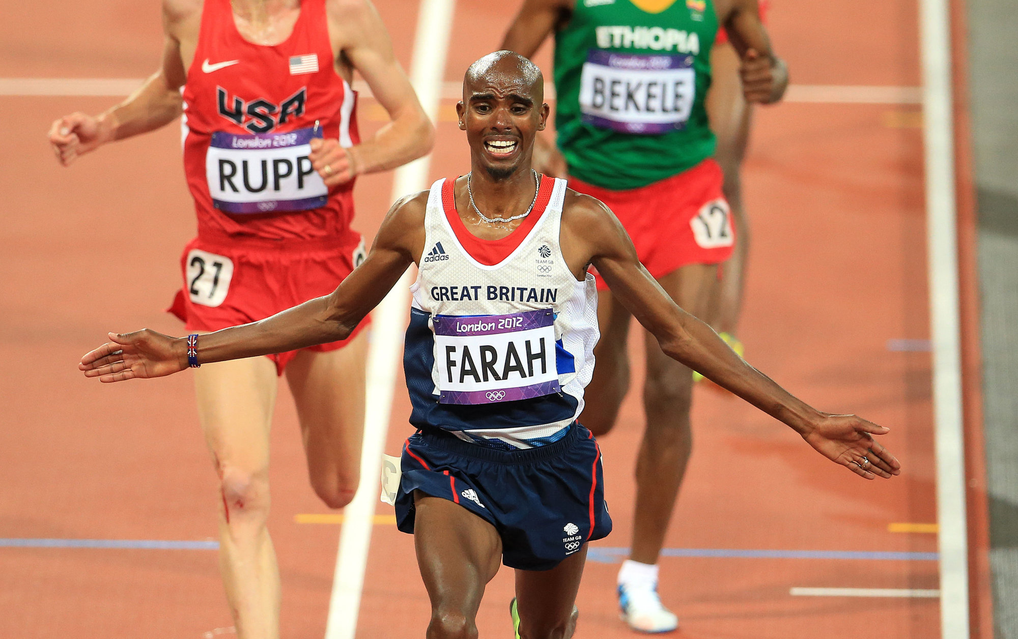 Mo Farah, End of track career, Greatest British athlete, London 2012, 2000x1260 HD Desktop