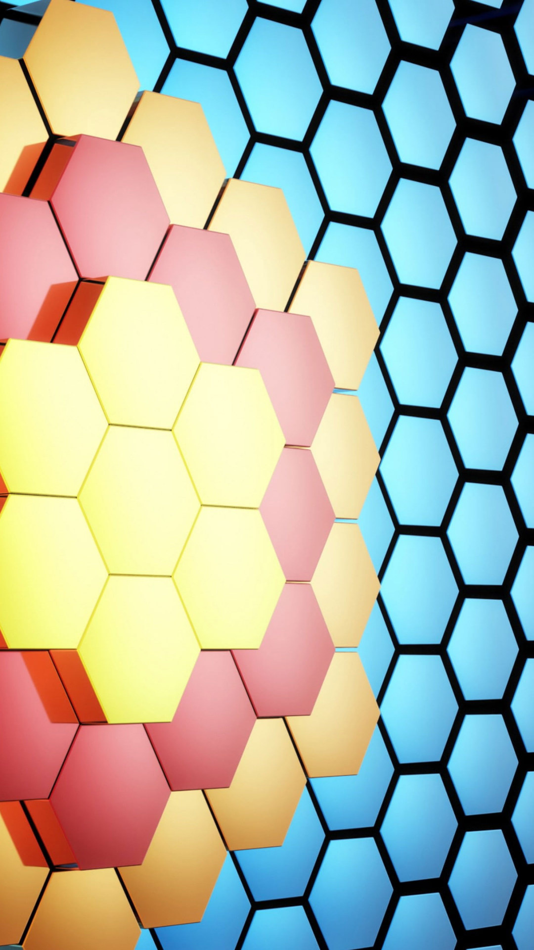 Honeycomb pattern, Abstract hexagon, Unique wallpaper, Artistic design, 1080x1920 Full HD Handy