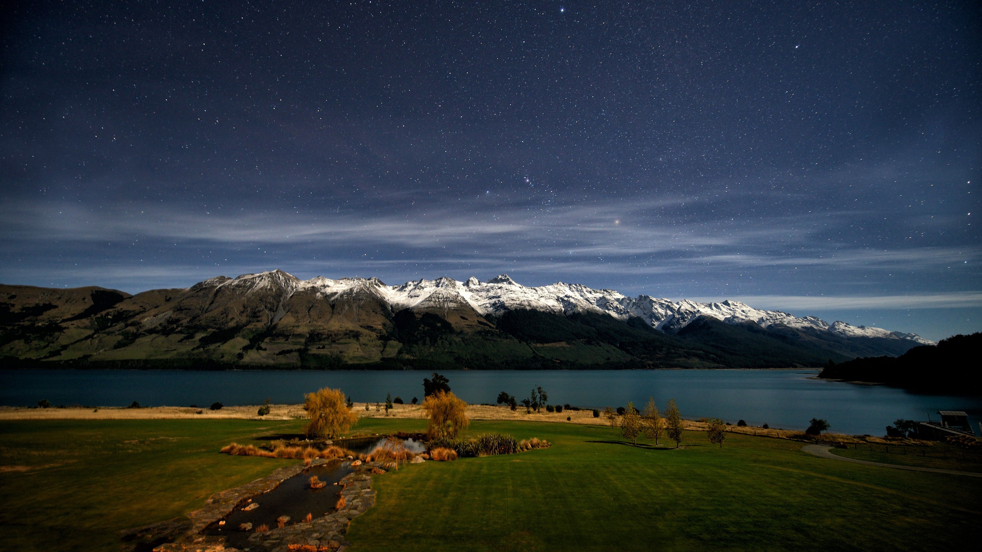Blue Lake, Queenstown wallpapers, New Zealand landscapes, Breathtaking scenery, 3840x2160 4K Desktop