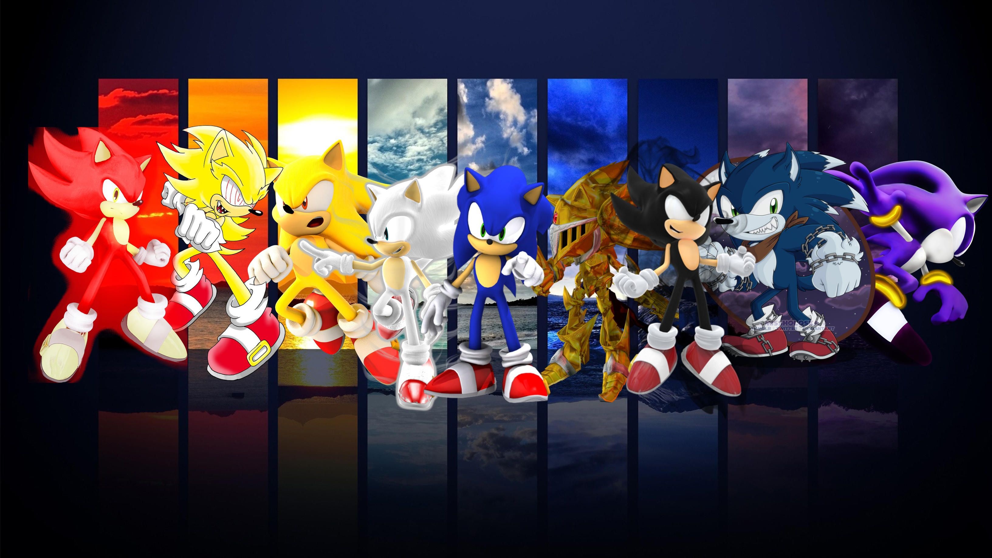 Hyper Sonic, Sonic all forms wallpapers, Sonic's powerful transformations, Sonic's evolution, 3270x1840 HD Desktop