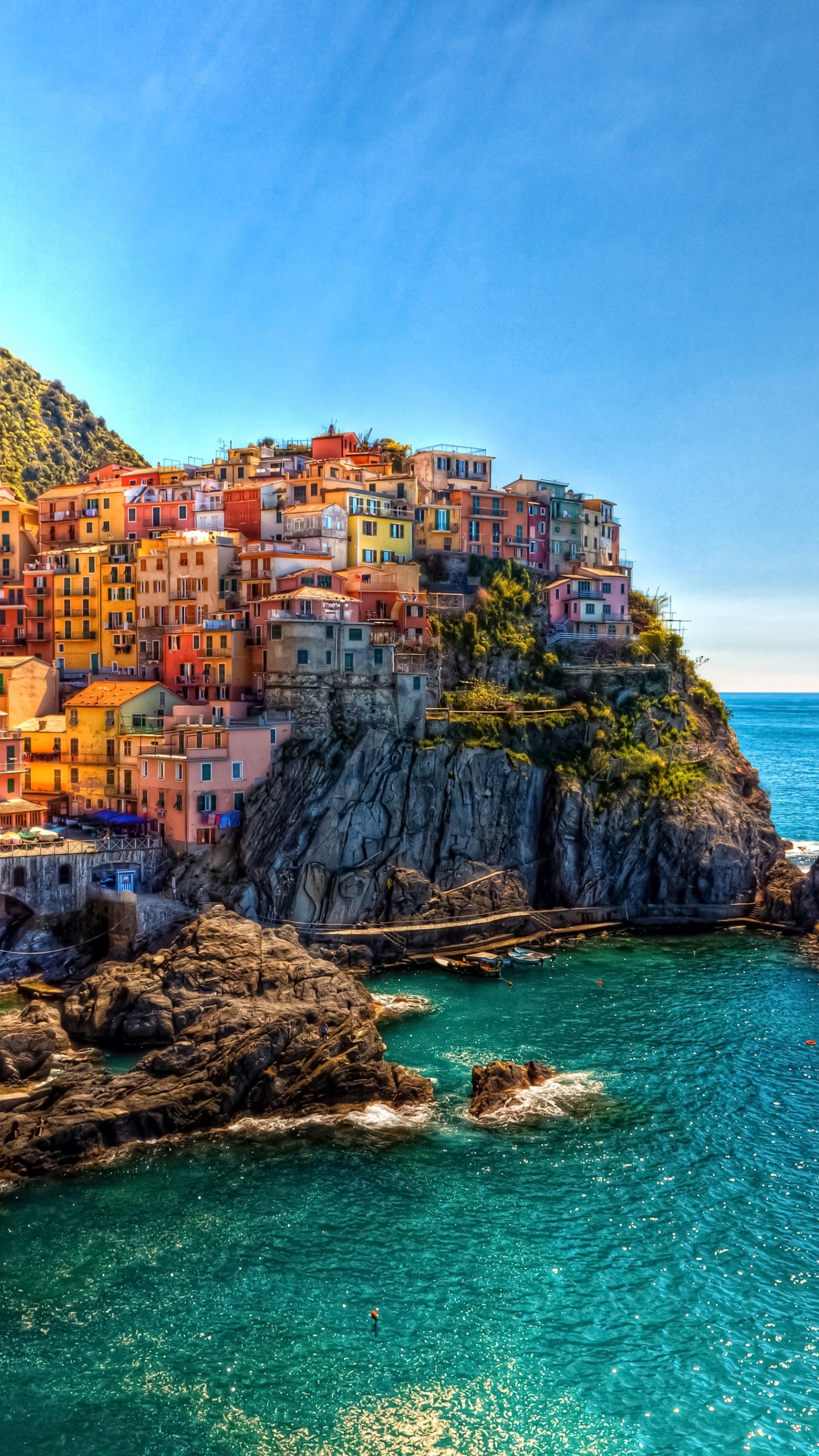 Cinque Terre, Liguria, Man-made structures, 1440x2560 HD Phone
