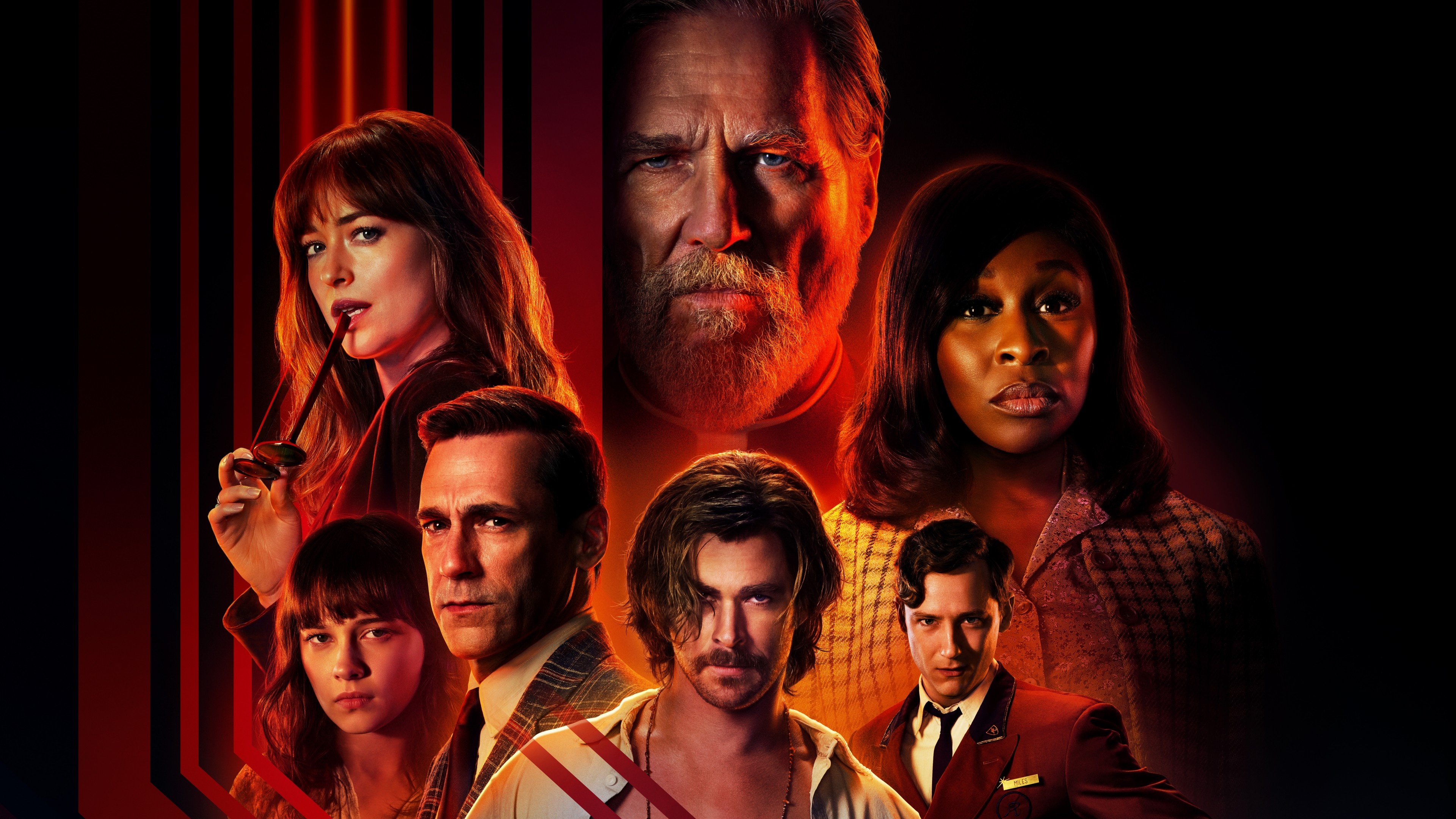 Bad Times at the El Royale, Striking poster, Immersive movie experience, High-resolution, 3840x2160 4K Desktop