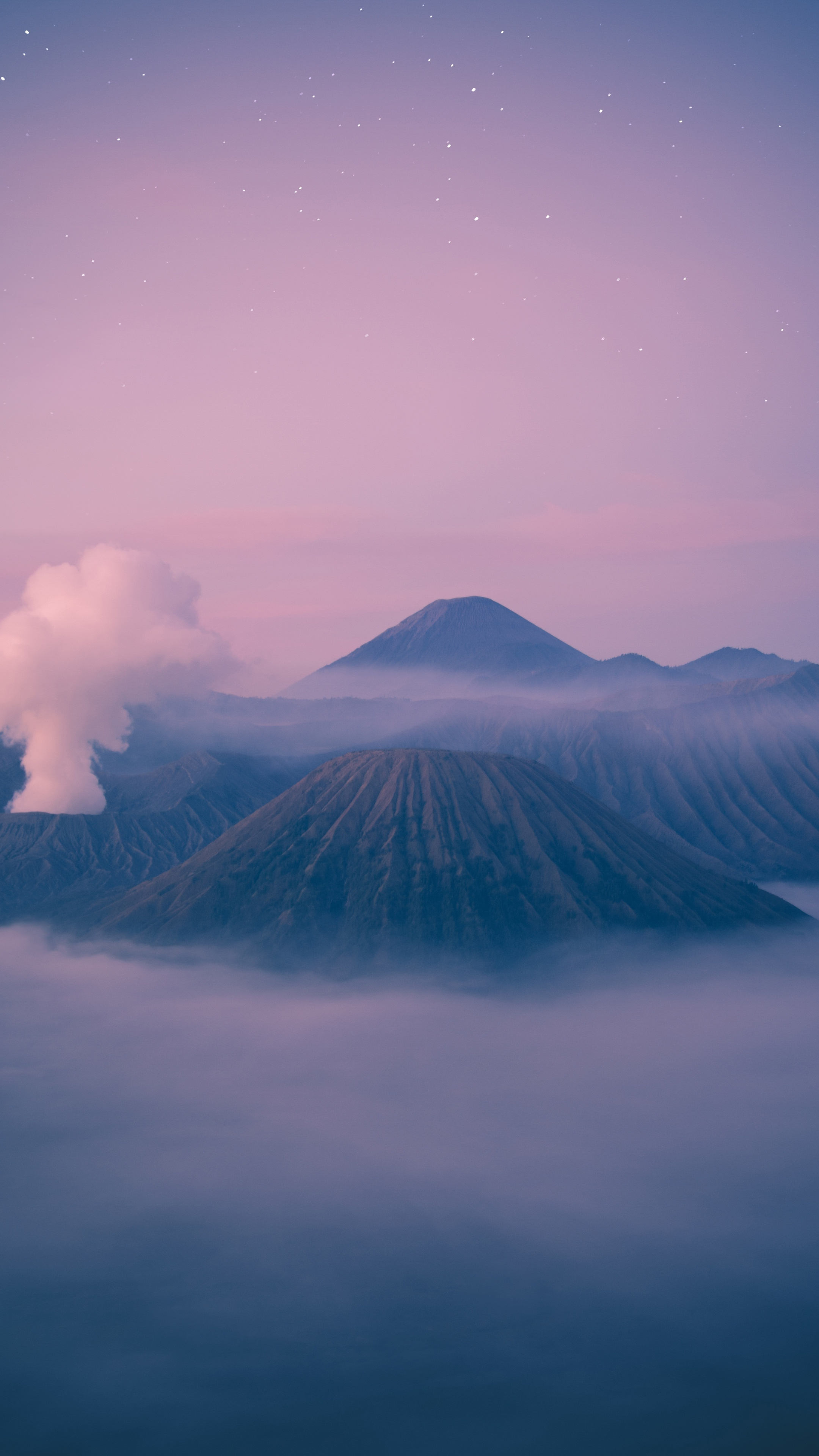 Mountain and volcano, Smoking volcano, Beautiful nature wallpaper, Sony Xperia background, 2160x3840 4K Phone