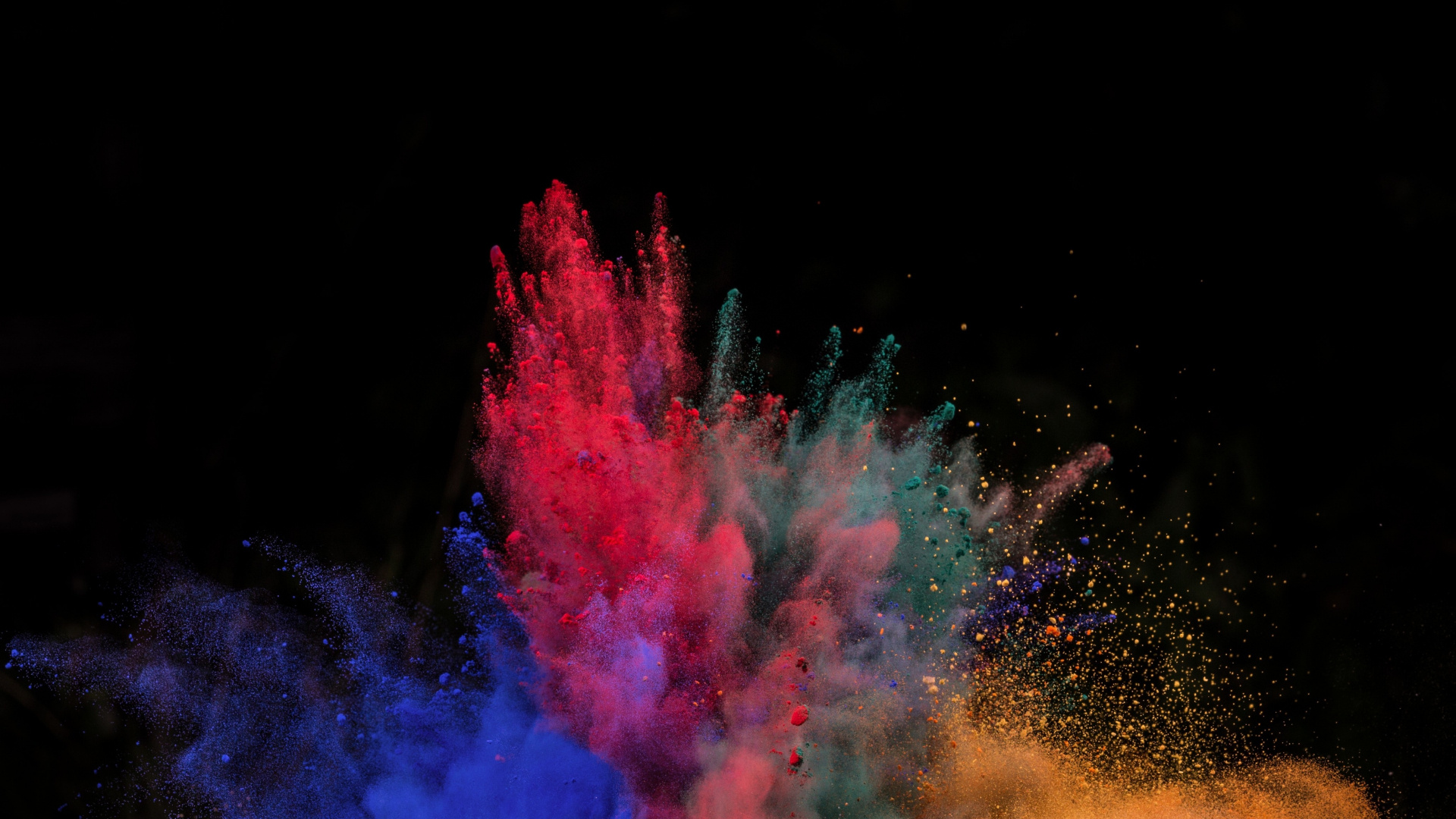 Color explosion powders, Vibrant burst, Abstract wallpaper, Eye-catching, 1920x1080 Full HD Desktop
