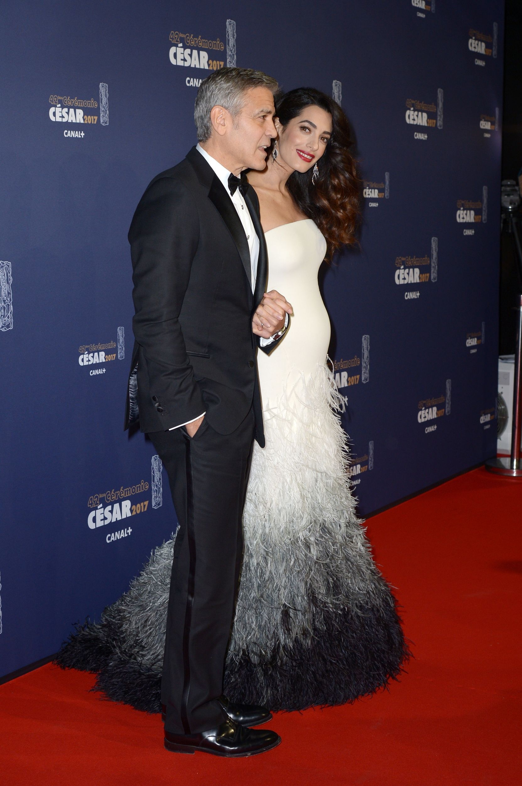 Cesar Awards, Amal Clooney's debut, Glamorous red carpet, Baby bump, 1670x2500 HD Phone