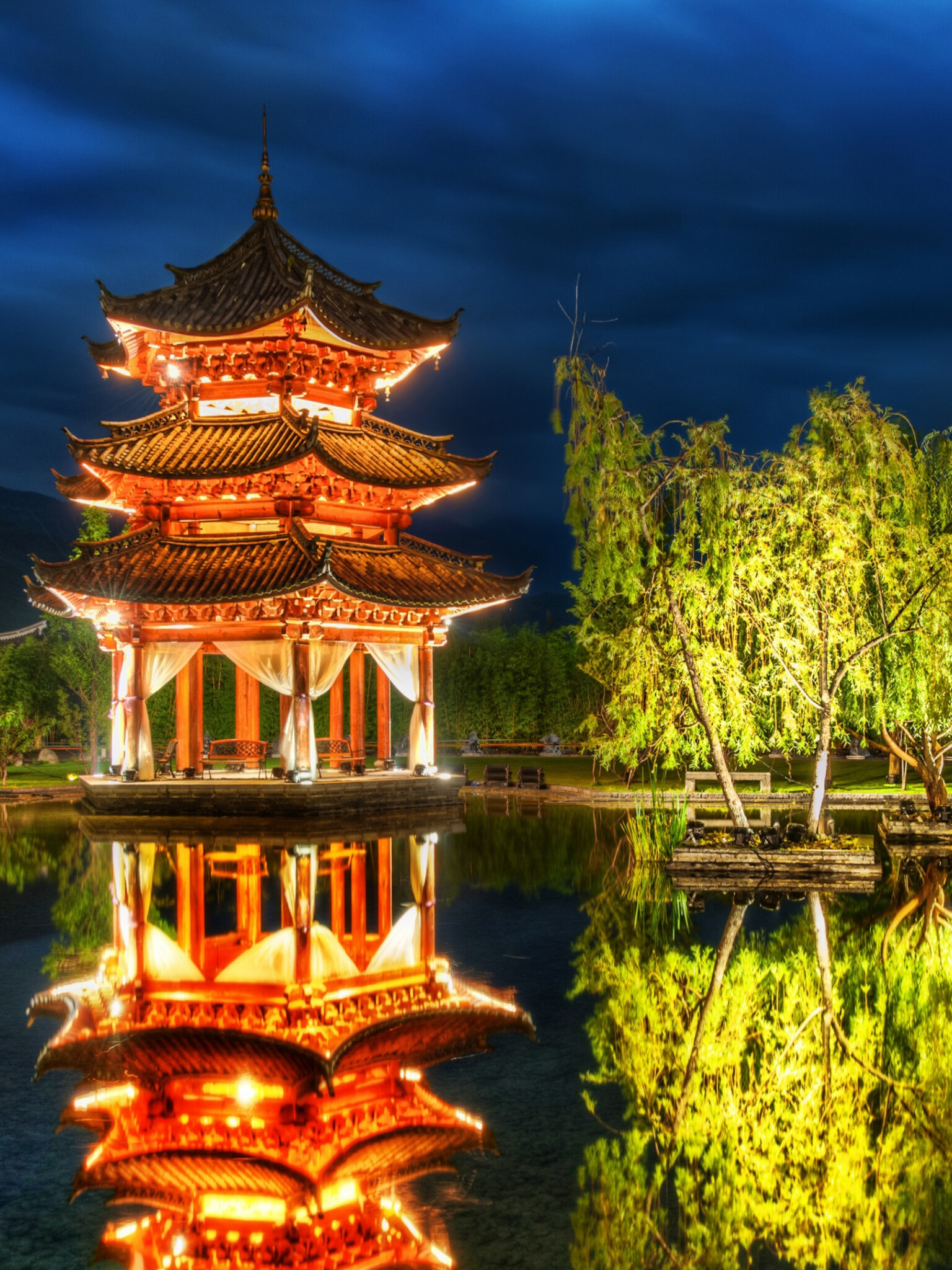 China: A pagoda, An Asian tiered tower with multiple eaves, Chinese architecture. 1540x2050 HD Wallpaper.