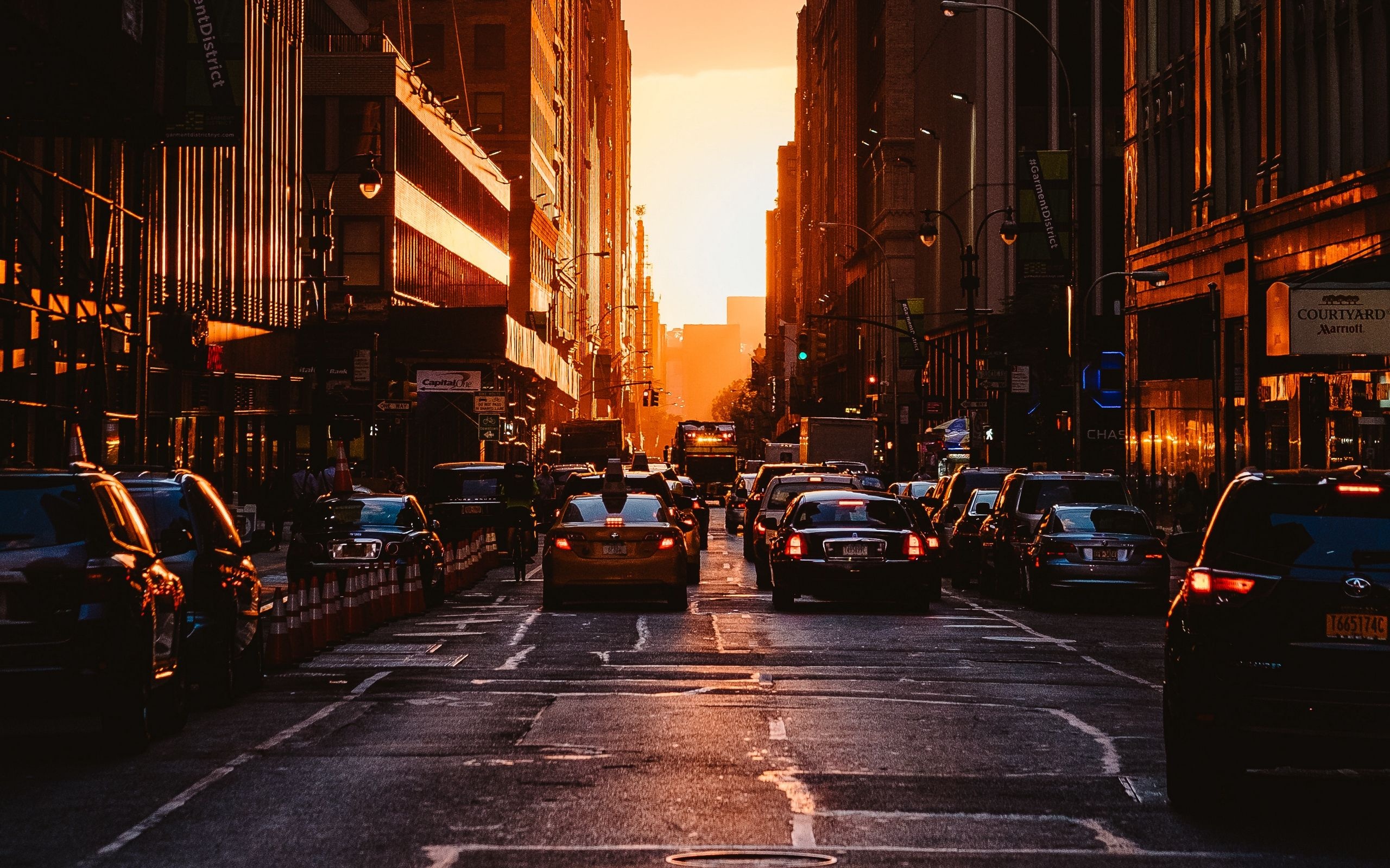 New York Sunset, Travels, Cityscape, Beautiful colors, 2560x1600 HD Desktop