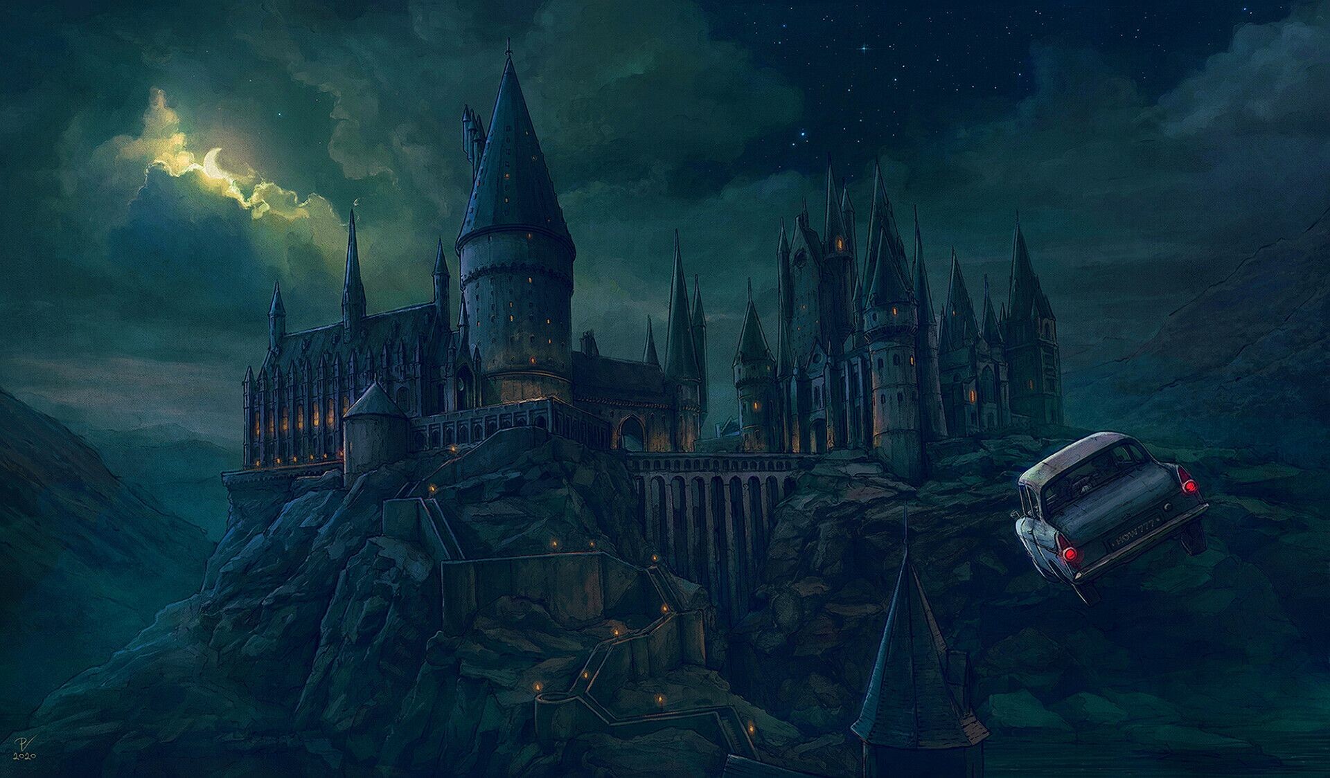 Hogwarts Legacy: Players are able to ride different magical beasts, including hippogriffs and thestrals. 1920x1130 HD Background.