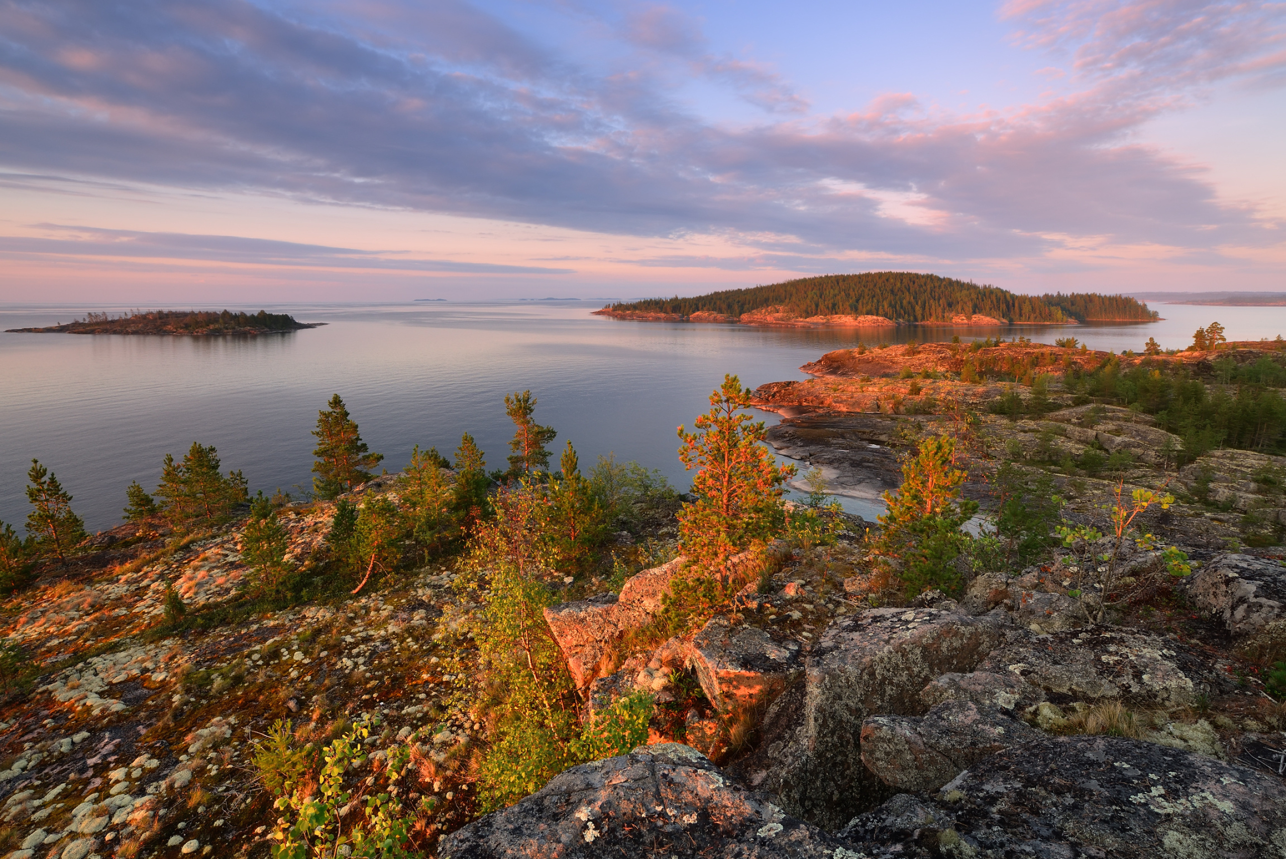 Ladoga Lake, Rocks and trees, Autumn views, Beautiful scenery, 2560x1710 HD Desktop