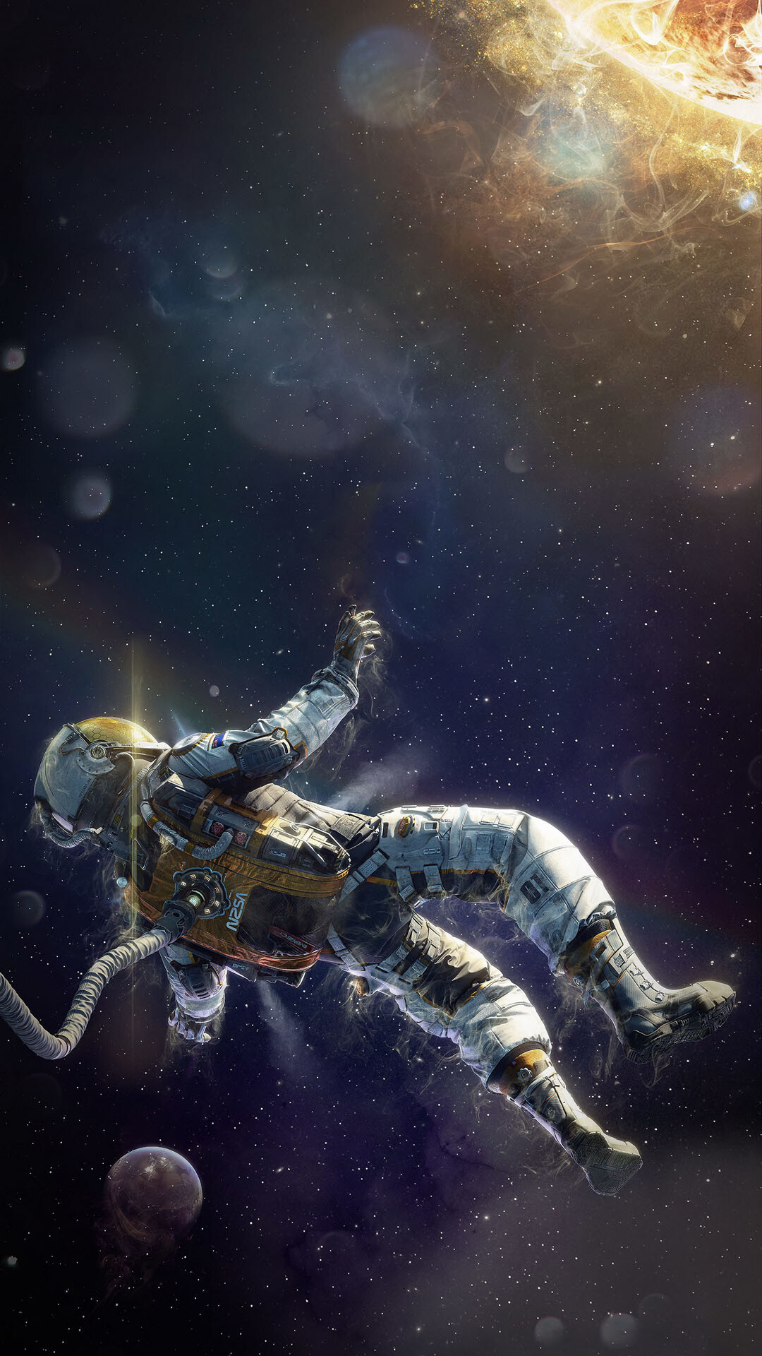 Astronaut: Neil Armstrong became the first human to perform a moonwalk. 1080x1920 Full HD Wallpaper.