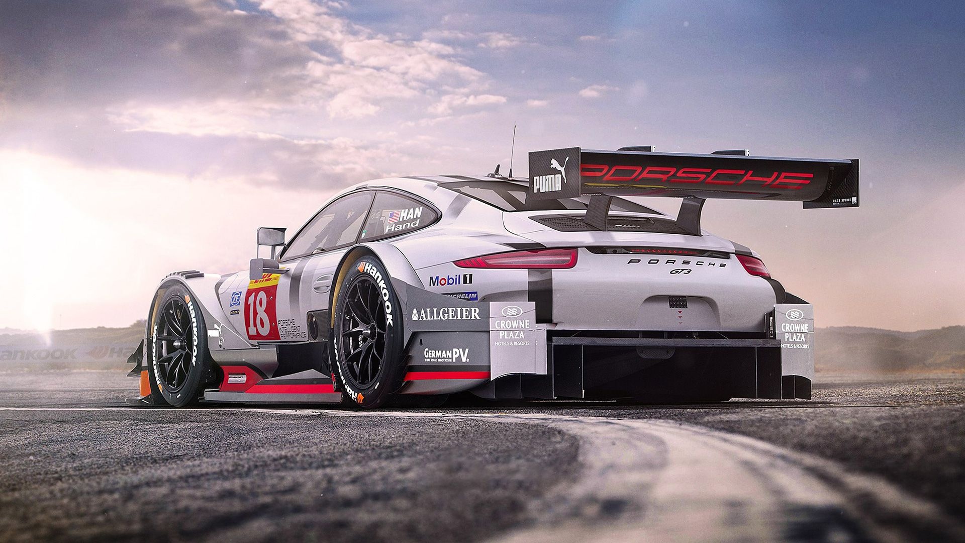 Auto Racing: Porsche, Le Mans, 65 years without a break, 2012 Porsche 911 Gt3 R. 1920x1080 Full HD Background.