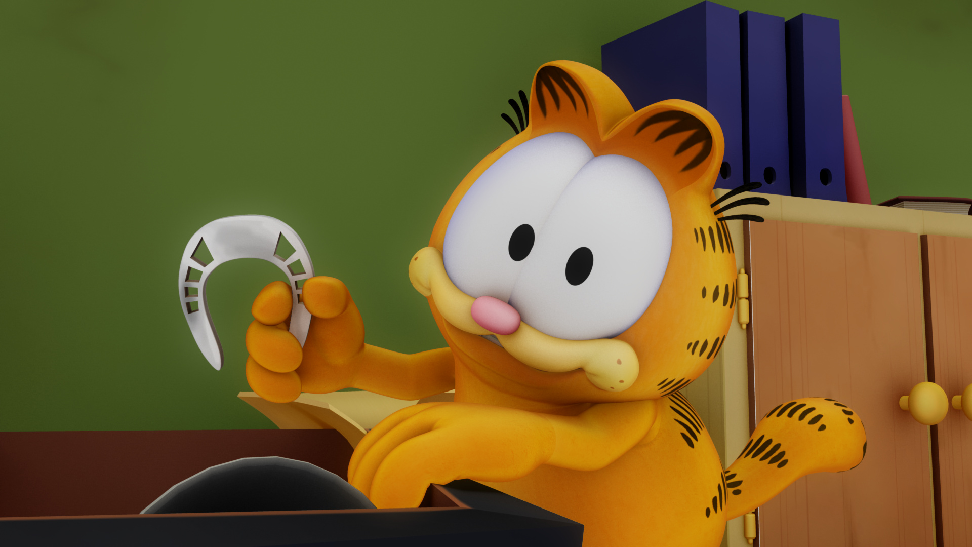 Garfield: The cat, the titular protagonist of the long-running franchise, created by Jim Davis. 1920x1080 Full HD Wallpaper.