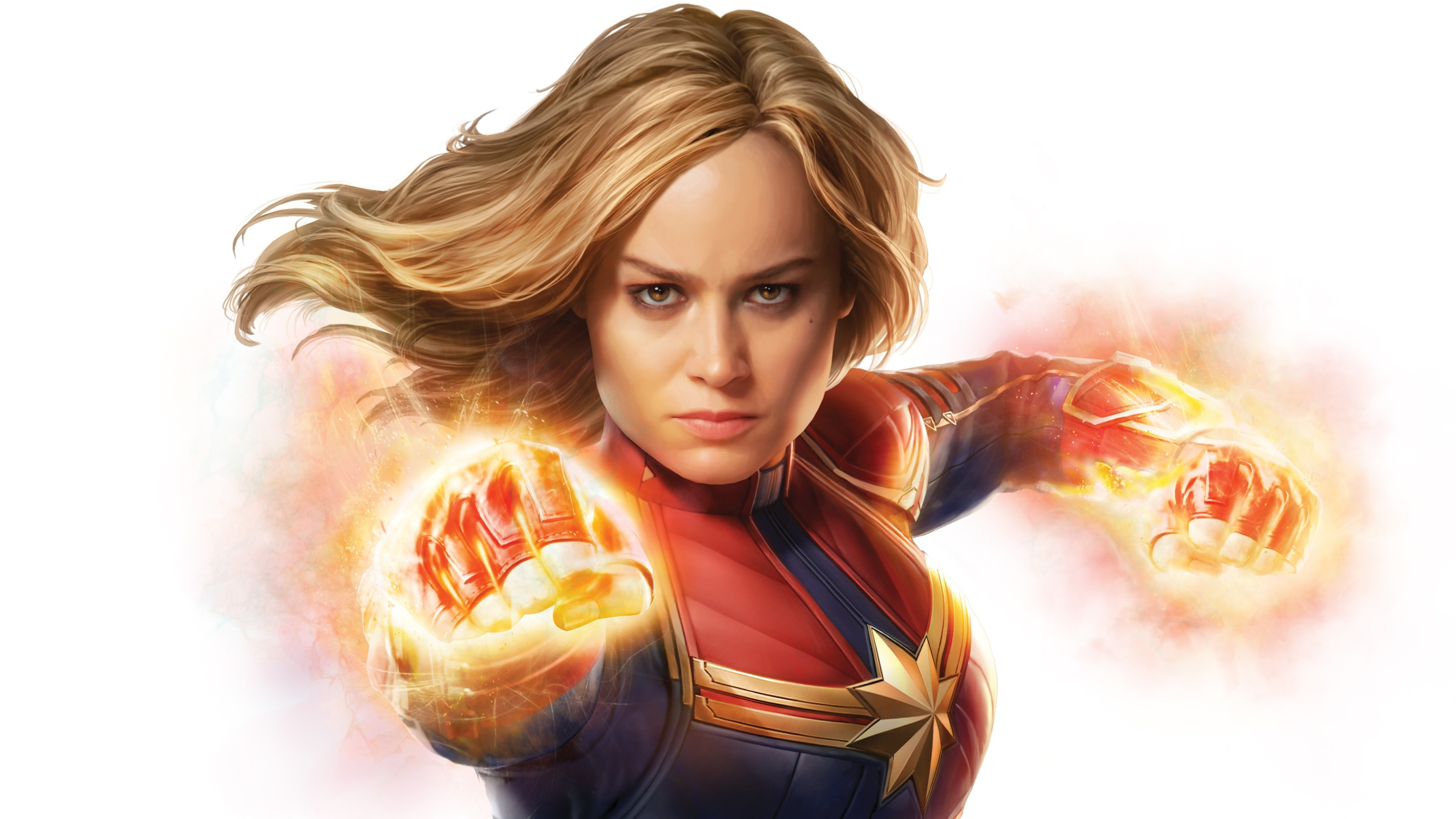 Brie Larson, Fist, Captain Marvel, UHD TV, 3840x2160 4K Desktop