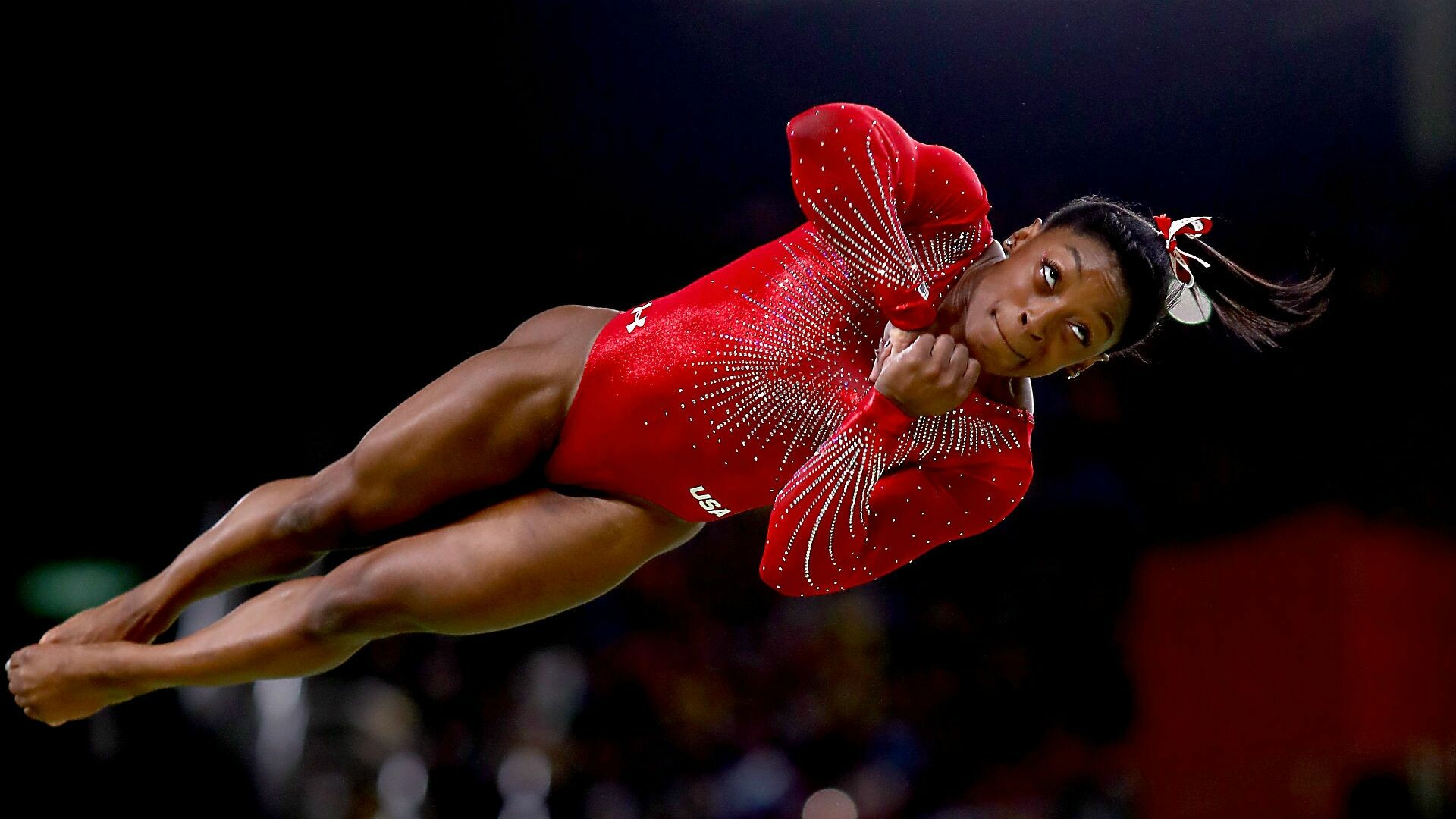 Simone Biles: She won gold in the floor exercise final at Rio 2016 Summer Olympics. 1920x1080 Full HD Background.