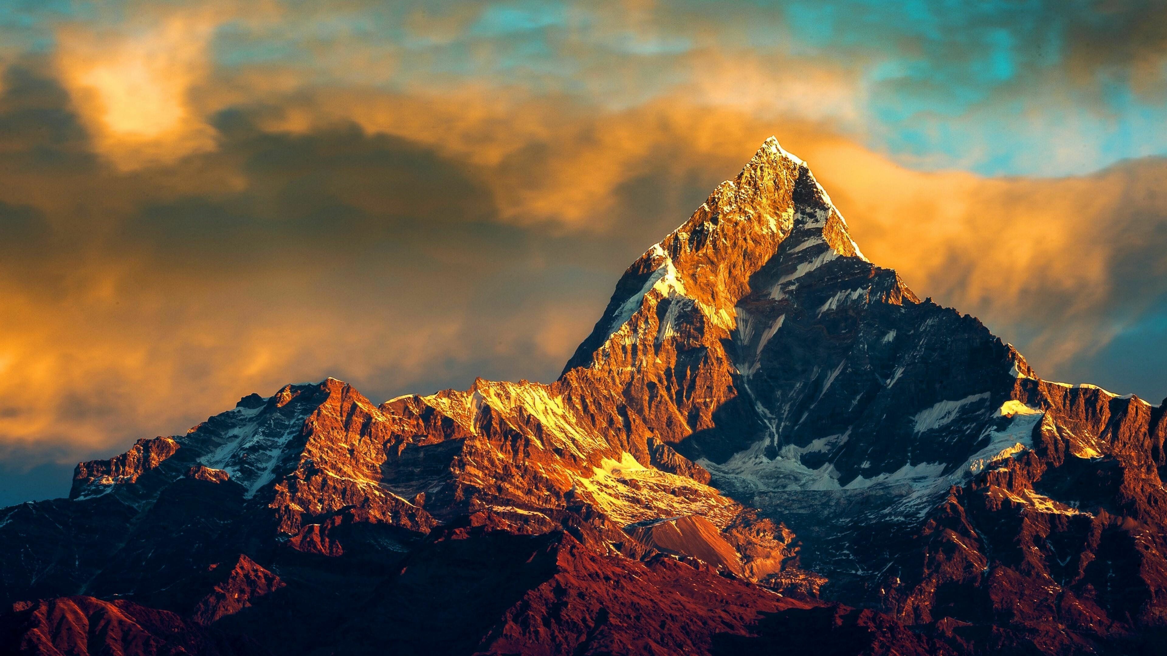 Mount Everest: The highest point on Earth at 8848.86 meters above sea level. 3840x2160 4K Wallpaper.