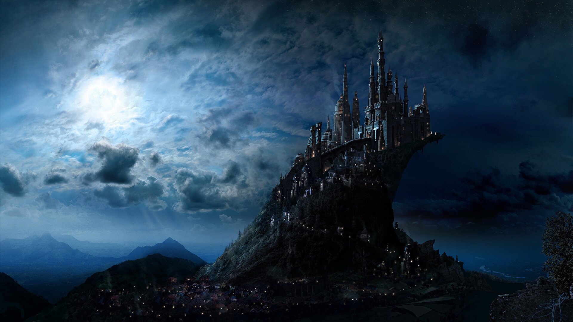 Harry Potter: A series of novels by British author J. K. Rowling, Hogwarts. 1920x1080 Full HD Wallpaper.