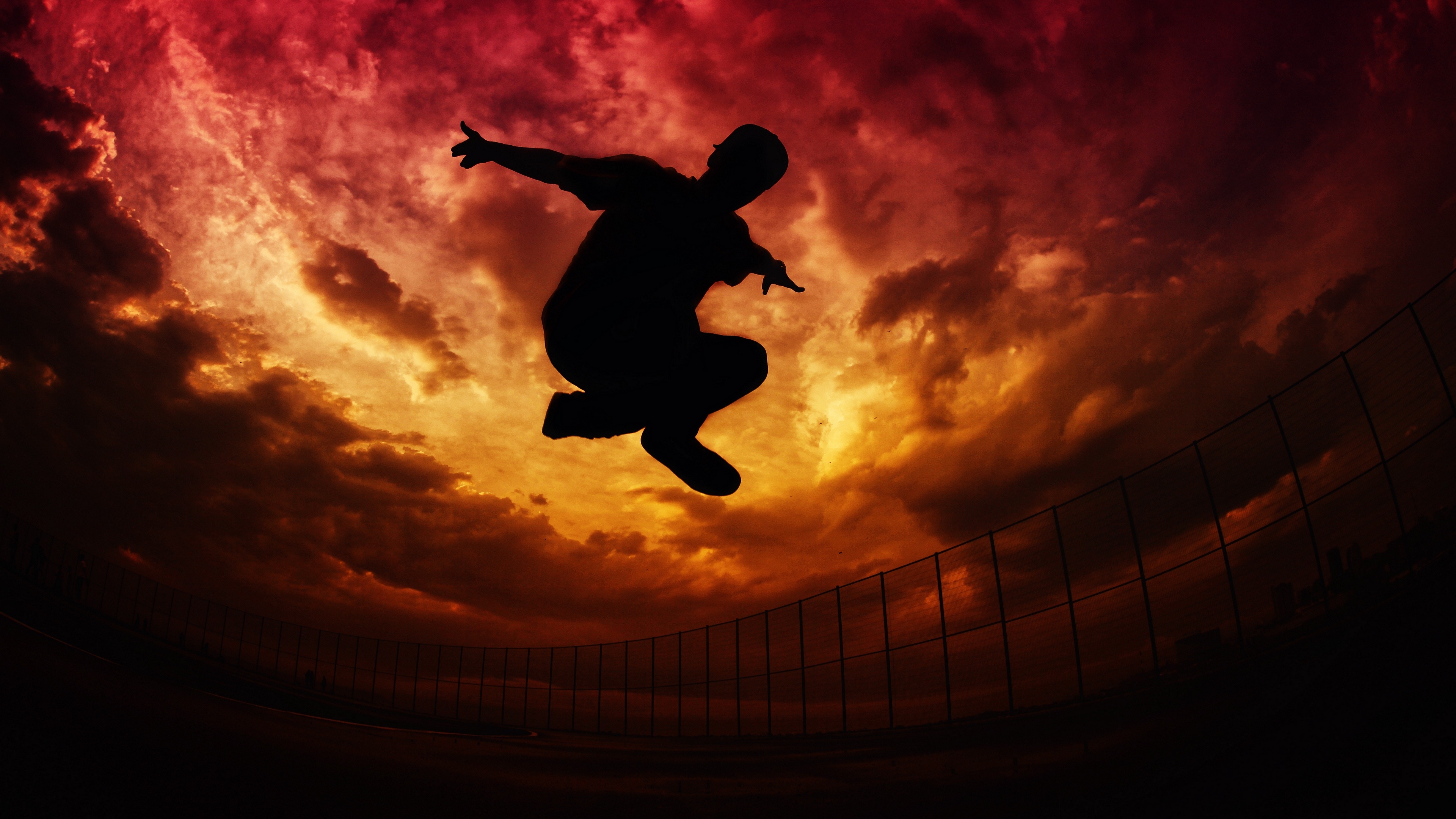Parkour: Athletic training and sports discipline founded by David Belle. 3840x2160 4K Background.